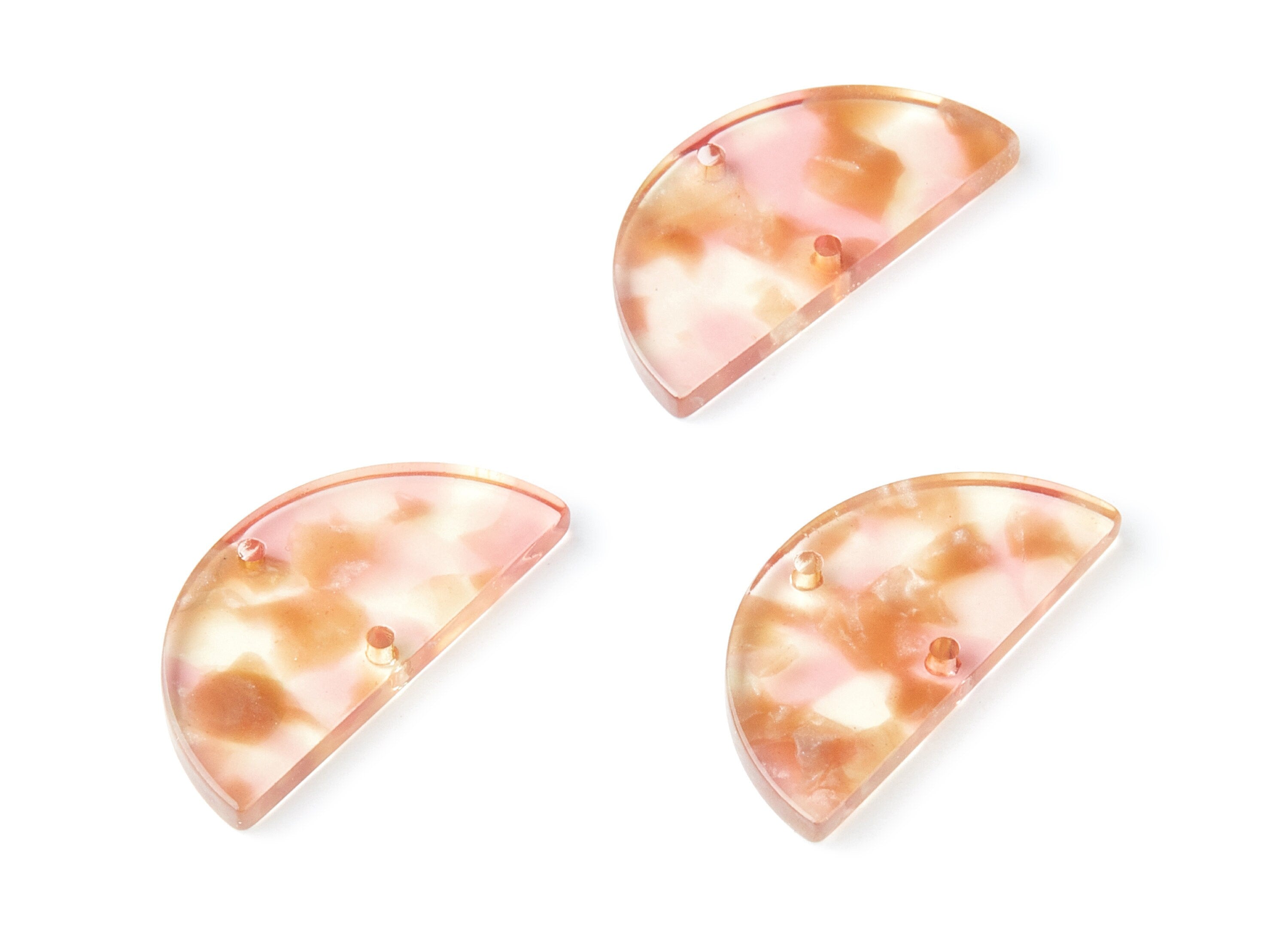 Acetate Semicircle Connectors Charms - 2 Hole - Semicircle Earrings - Earring Findings - Color Code: A45 - 15x30x2.6mm - AC1061J - DOMEDBAZAAR