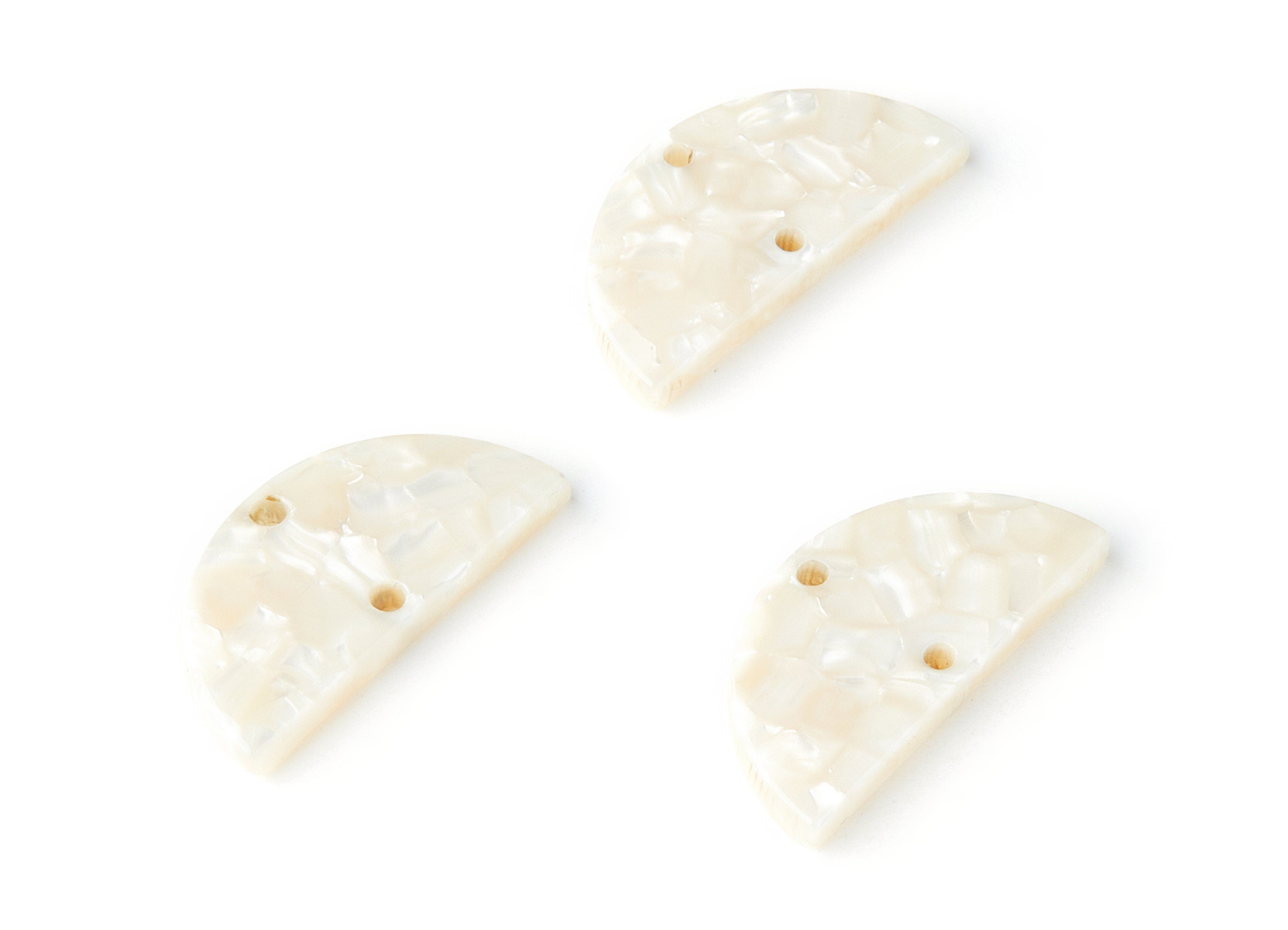 Acetate Semicircle Connectors Charms - 2 Hole - Semicircle Earrings - Earring Findings - Color Code: A33 - 15x30x2.6mm - AC1061O - DOMEDBAZAAR