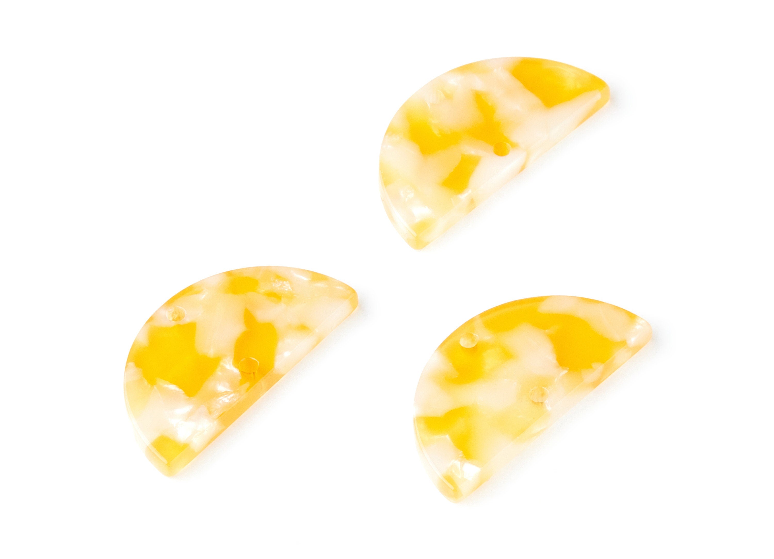 Acetate Semicircle Connectors Charms - 2 Hole - Semicircle Earrings - Earring Findings - Color Code: A43 - 15x30x2.6mm - AC1061R - DOMEDBAZAAR