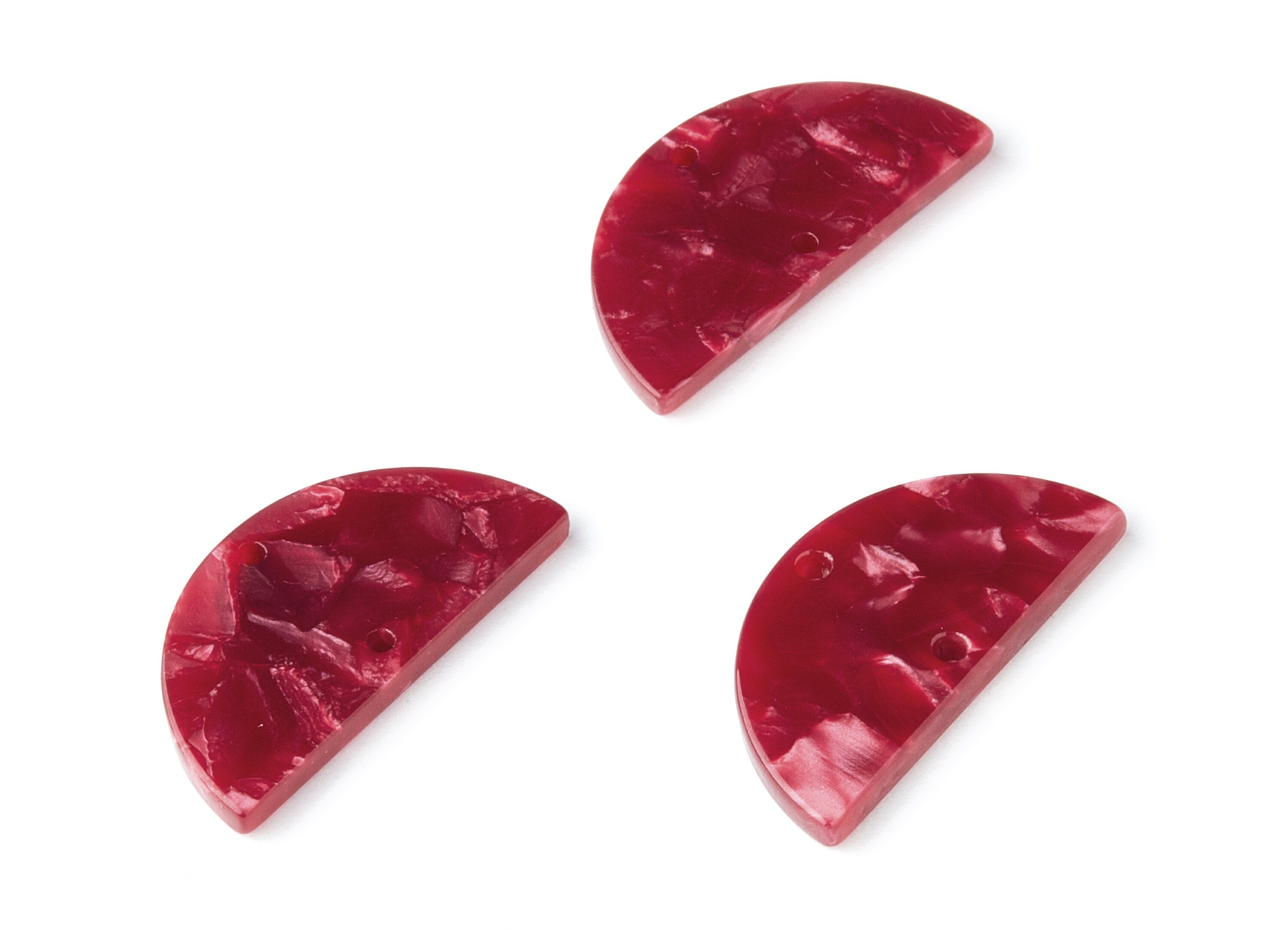 Acetate Semicircle Connectors Charms - 2 Hole - Semicircle Earrings - Earring Findings - Color Code:A47 - 15x30x2.6mm - AC1061Z - DOMEDBAZAAR