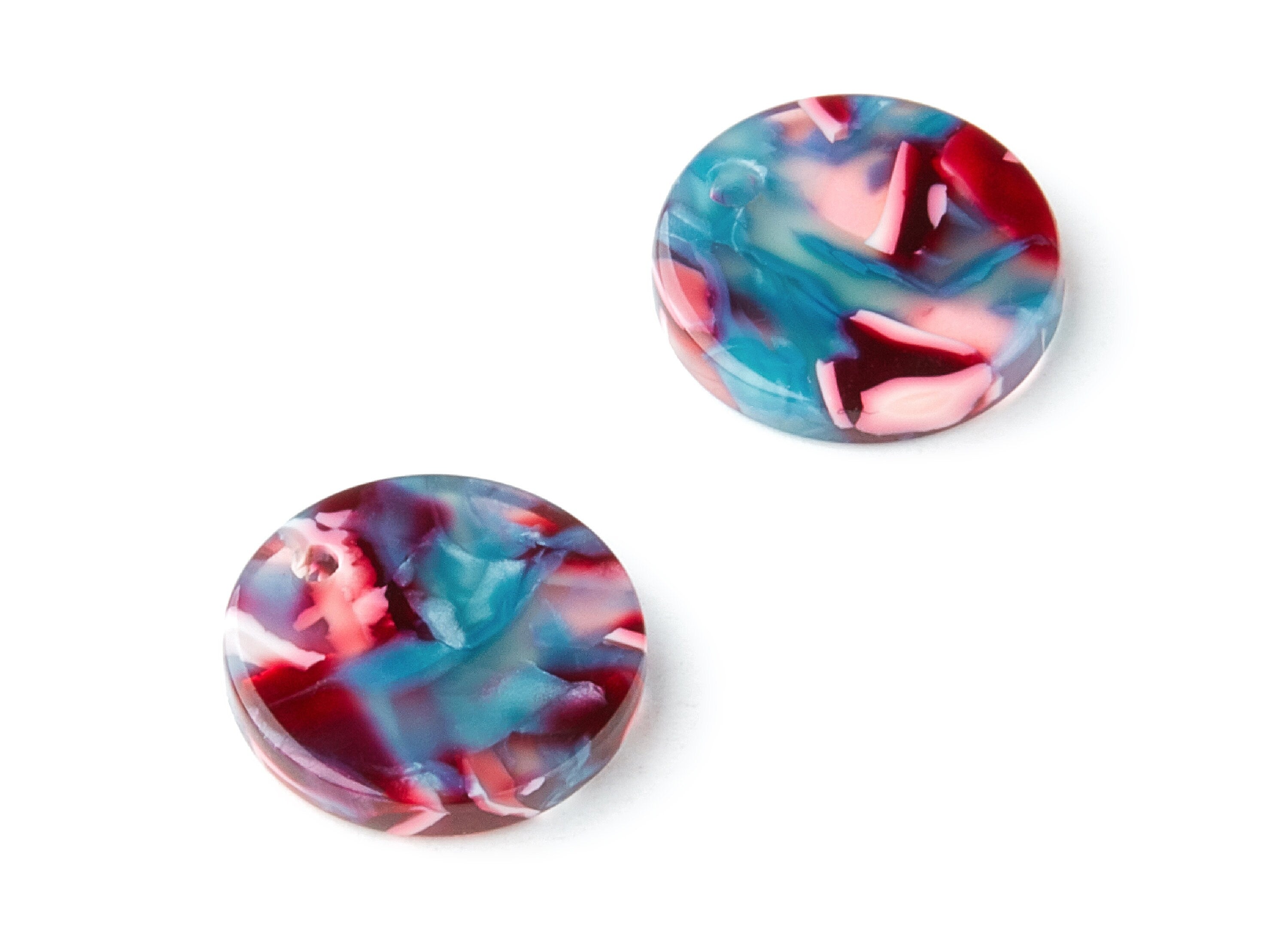 Acetate Coin & Round Charms - Coin and Round Earrings and Pendant - Earring Findings - Color Code: A24 - 15.3x15.3x2.78mm - AC1064AL - DOMEDBAZAAR