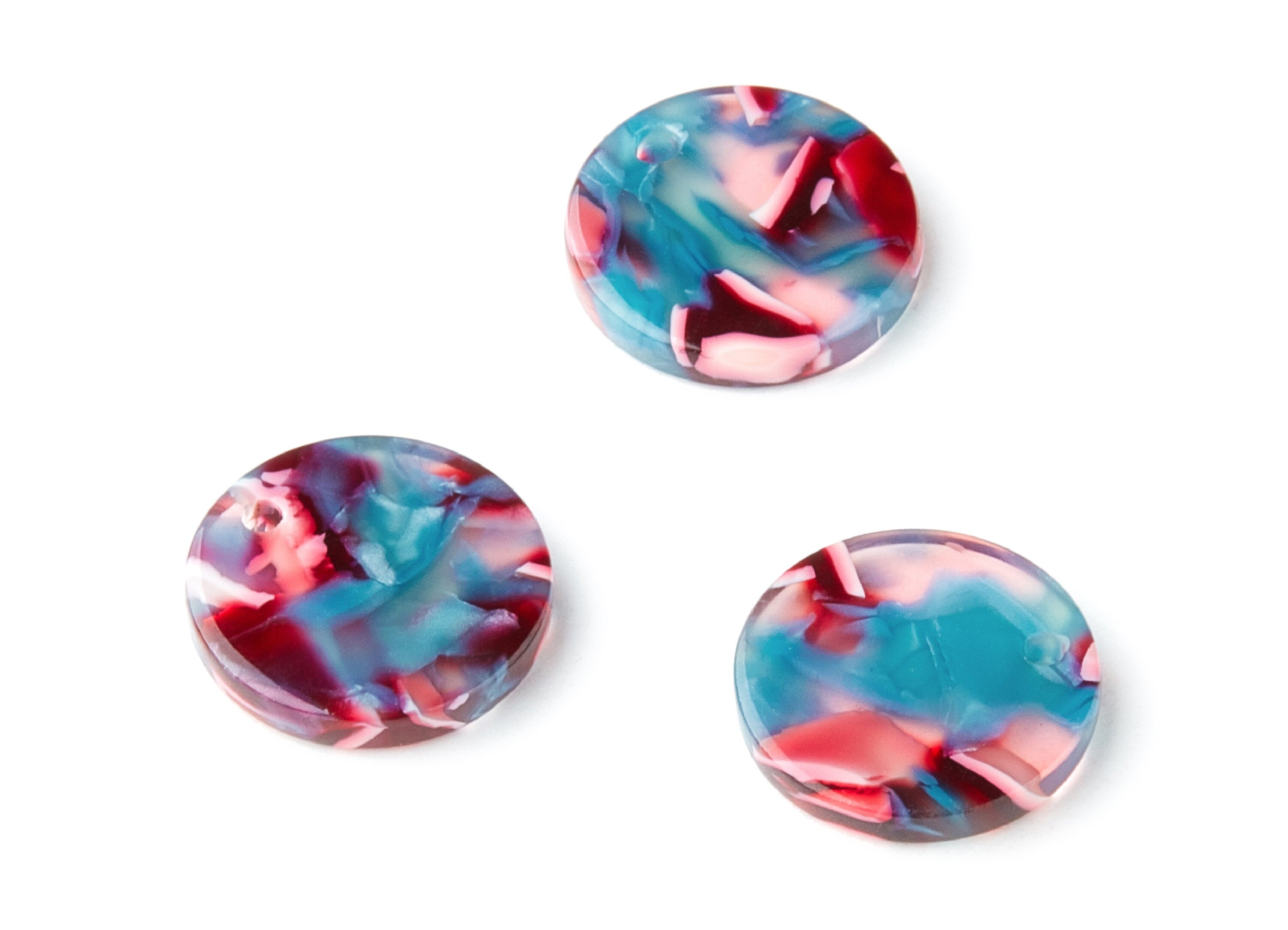 Acetate Coin & Round Charms - Coin and Round Earrings and Pendant - Earring Findings - Color Code: A24 - 15.3x15.3x2.78mm - AC1064AL - DOMEDBAZAAR