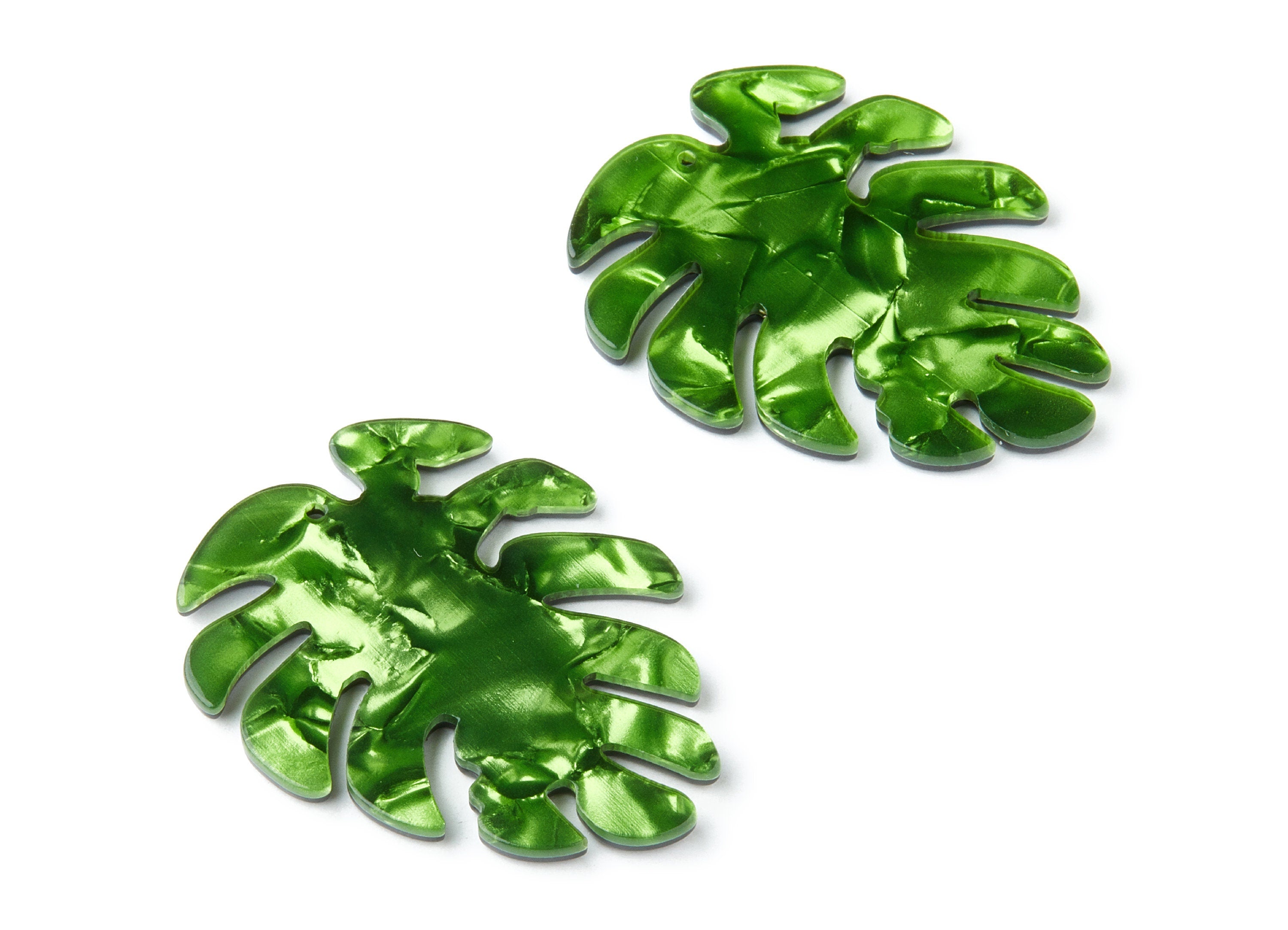 Acetate Leaf Earring Charms - Leaf Shaped Pendant - Earring Findings - Jewelry Supplies - Color Code: A223 - 45.15x38x2.38mm - AC1199H - DOMEDBAZAAR
