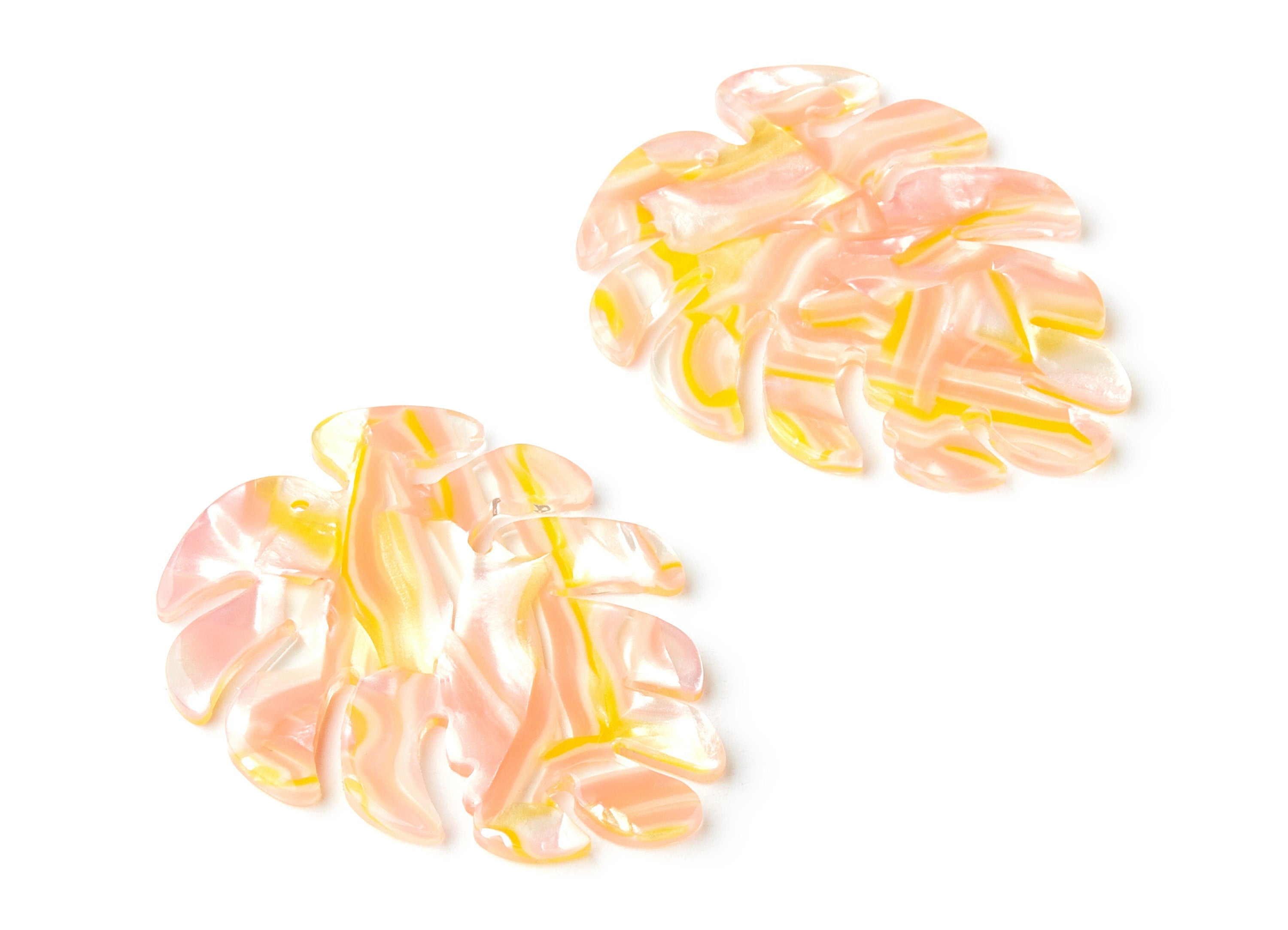 Acetate Leaf Earring Charms - Leaf Shaped Pendant - Earring Findings - Jewelry Supplies - Color Code: A234 - 45.15x38x2.38mm - AC1199J - DOMEDBAZAAR