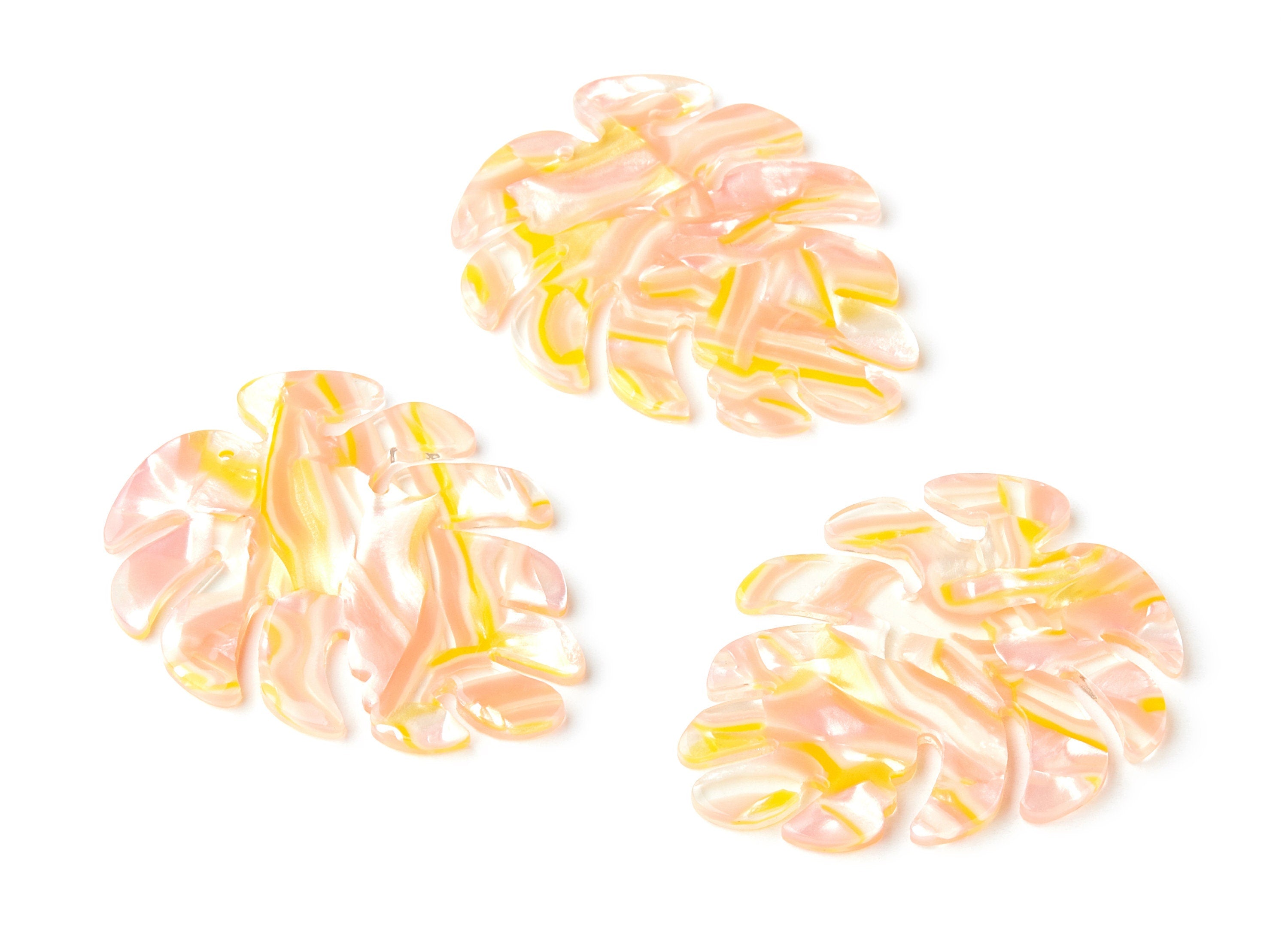 Acetate Leaf Earring Charms - Leaf Shaped Pendant - Earring Findings - Jewelry Supplies - Color Code: A234 - 45.15x38x2.38mm - AC1199J - DOMEDBAZAAR