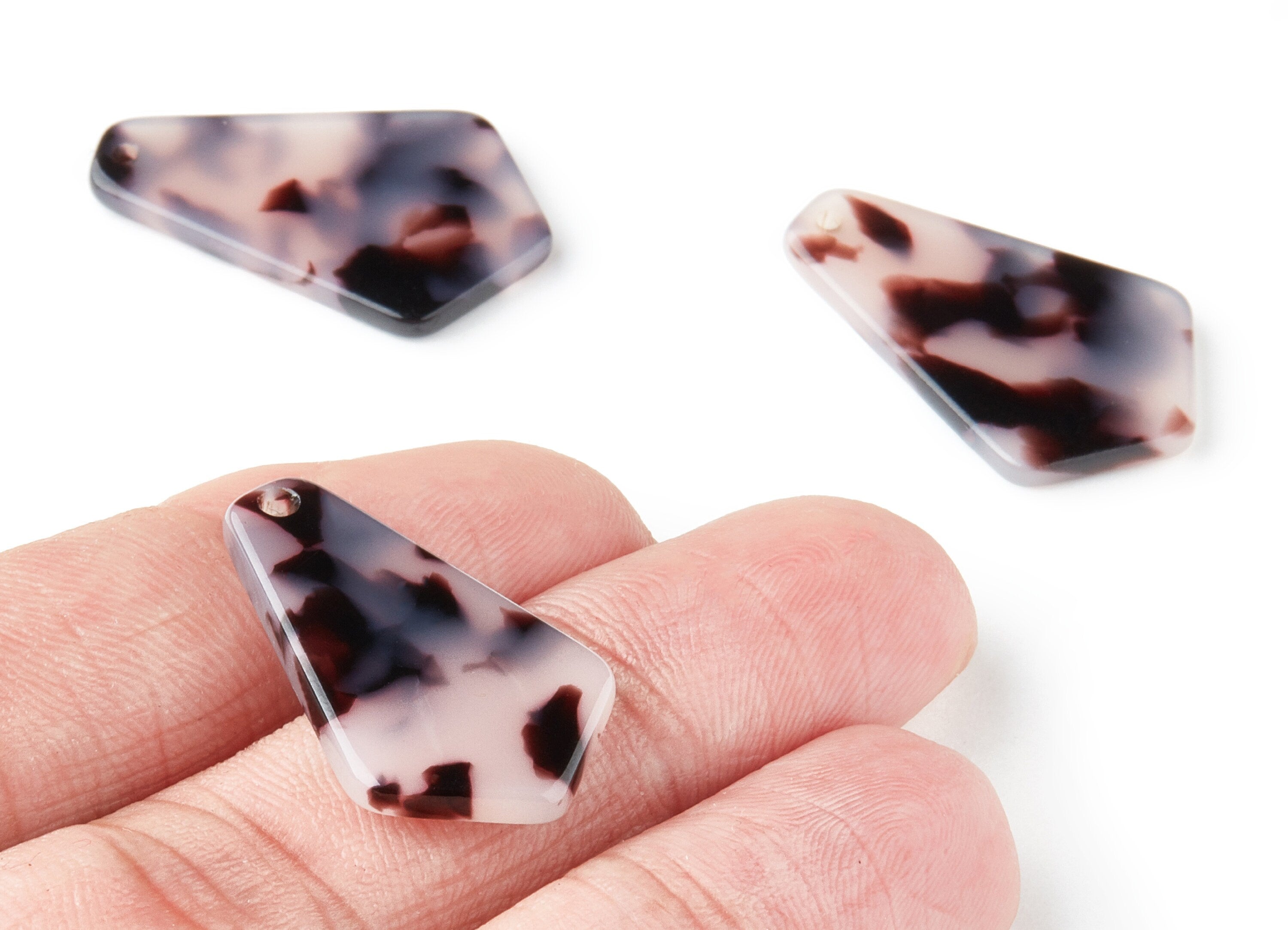 Acetate Acrylic Earring Charms - Blonde Tortoise Shell Earrings - Geometric Pendant - Color Code:A06 - 27x16.59x2.65mm - AC1319D - DOMEDBAZAAR