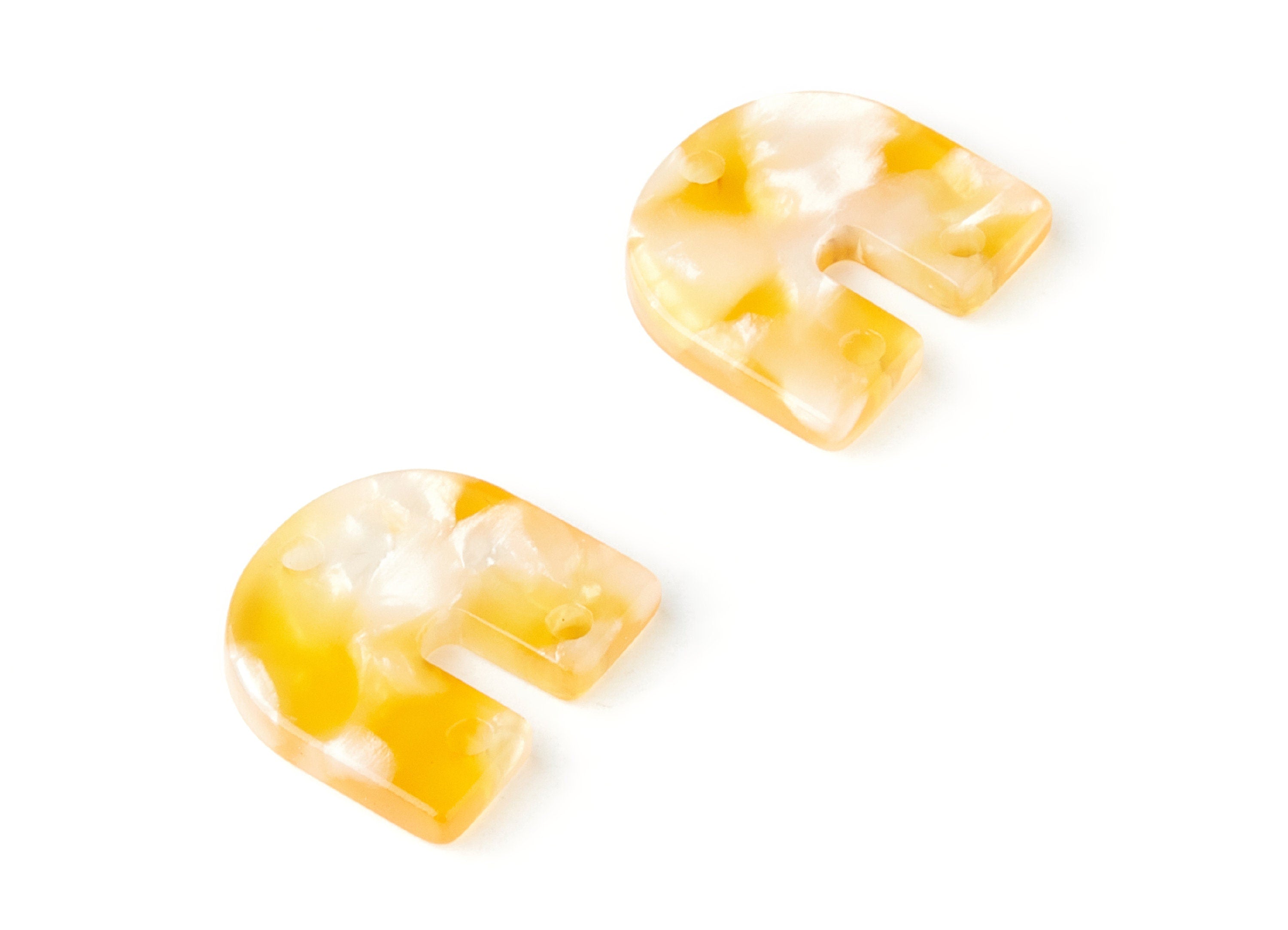 Acetate U Earring Charms With 3 Holes - U Shaped Pendant - Earring Findings - Jewelry Supplies - Color Code: A43 - 16.7x15.8x2.7mm - AC1353P - DOMEDBAZAAR