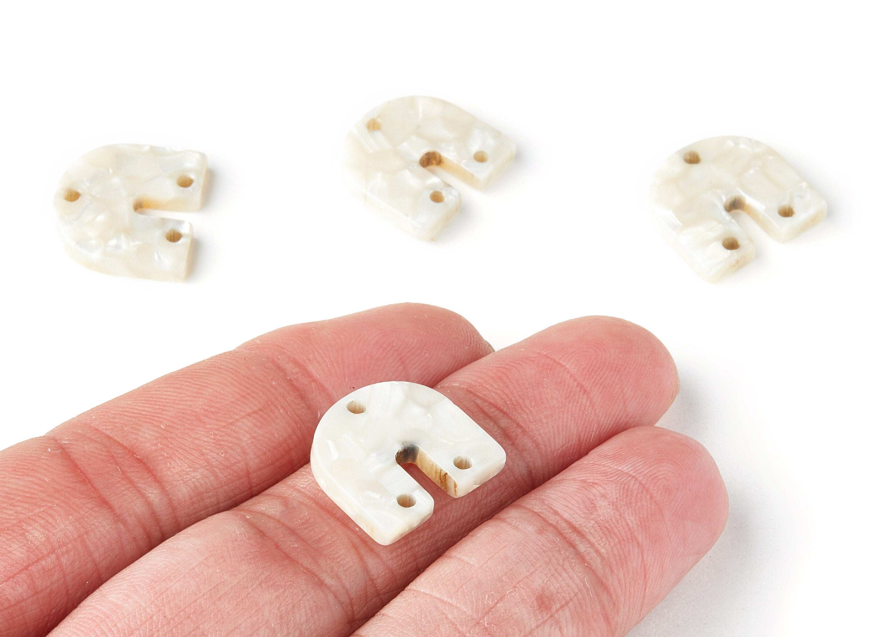 Acetate U Earring Charms - U Pendant - 3 Holes - Earring Findings - Jewelry Supplies - Color Code: A33 - 16.7x15.8x2.7mm - AC1353T - DOMEDBAZAAR