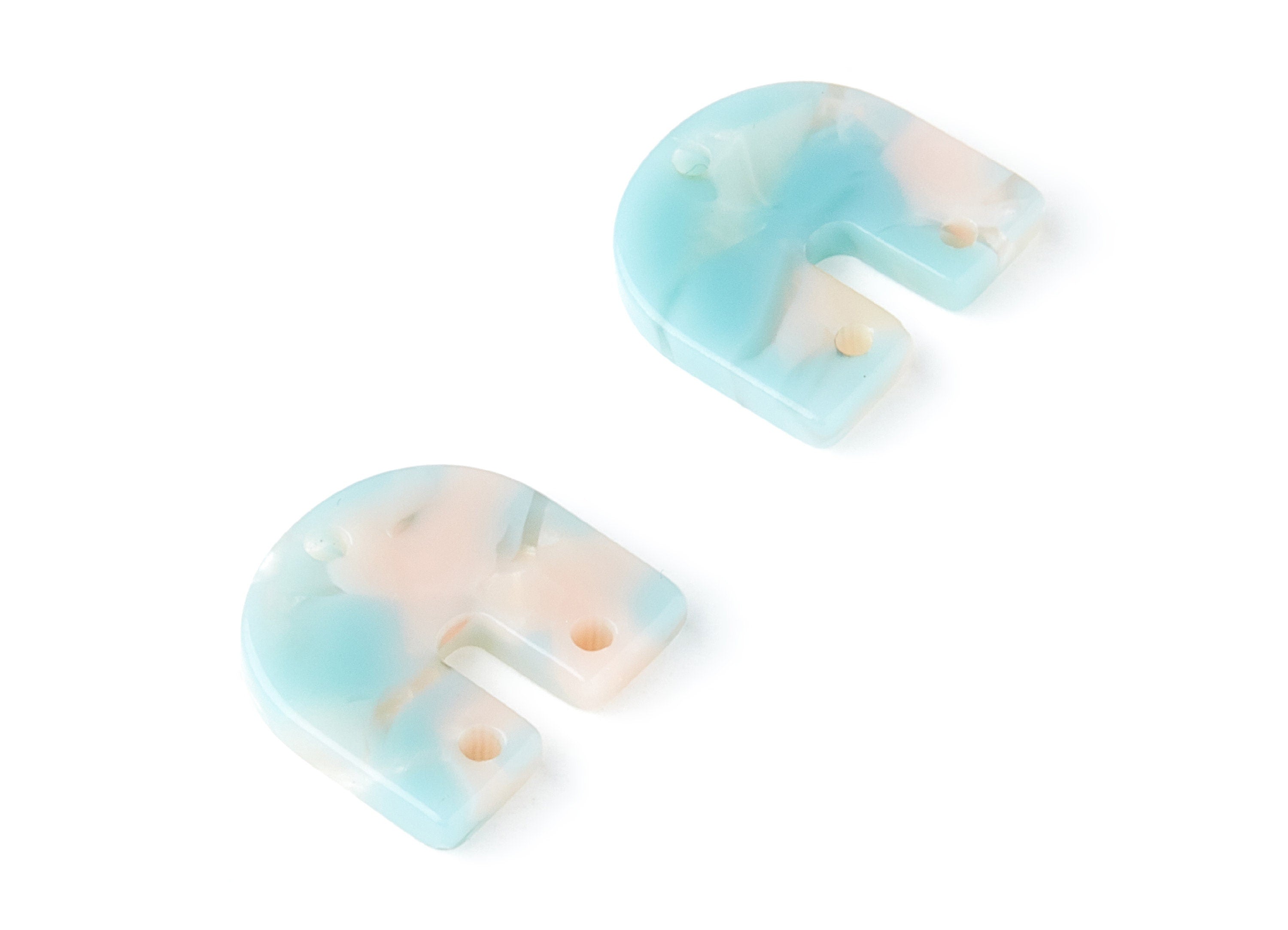 Acetate U Earring Charm With 3 Holes - U Shaped Pendant - Earring Findings - Jewelry Supplies - Color Code: A36 - 16.7x15.8x2.7mm - AC1353Y - DOMEDBAZAAR