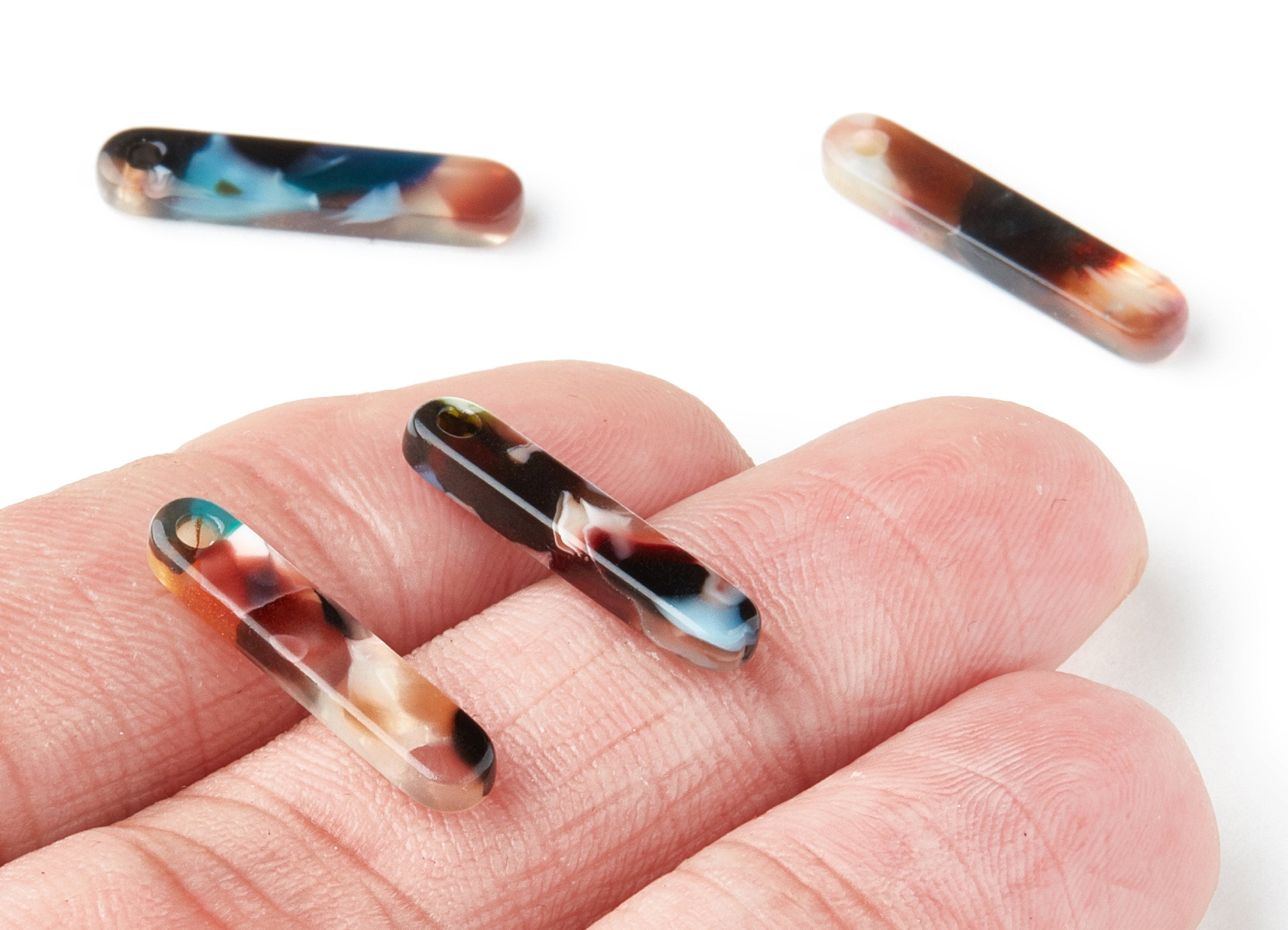 Acetate Stick Earring Charms - Acetate Stick Pendant - Earring Findings - Jewelry Supplies - Color Code: A60 - 20.6x4.27x2.6mm - AC1150K - DOMEDBAZAAR