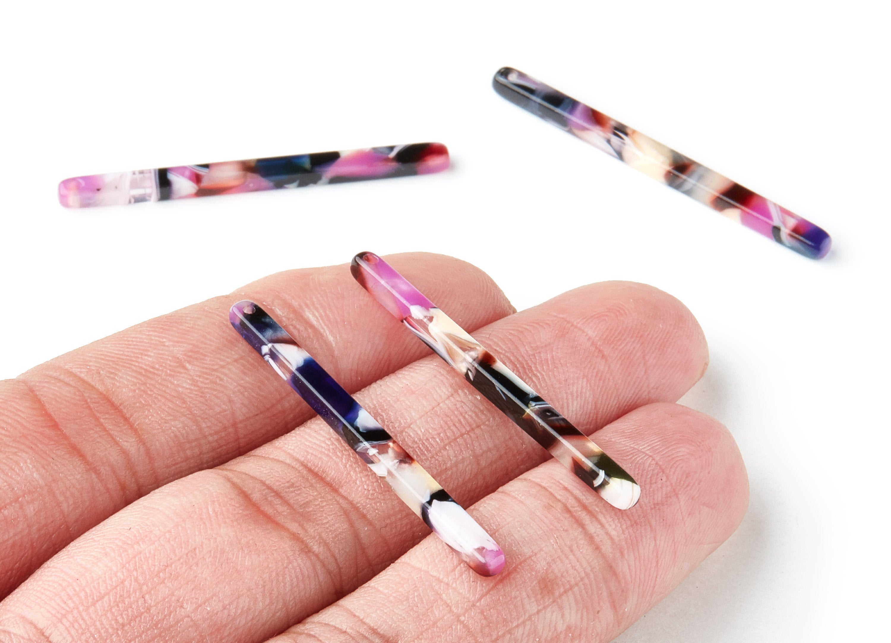 Acetate Stick Charms - Stick Earrings and Pendant - Earring Findings - Jewelry Supplies - Color Code: A55 - 39x2.7x2.7mm - AC1041G - DOMEDBAZAAR