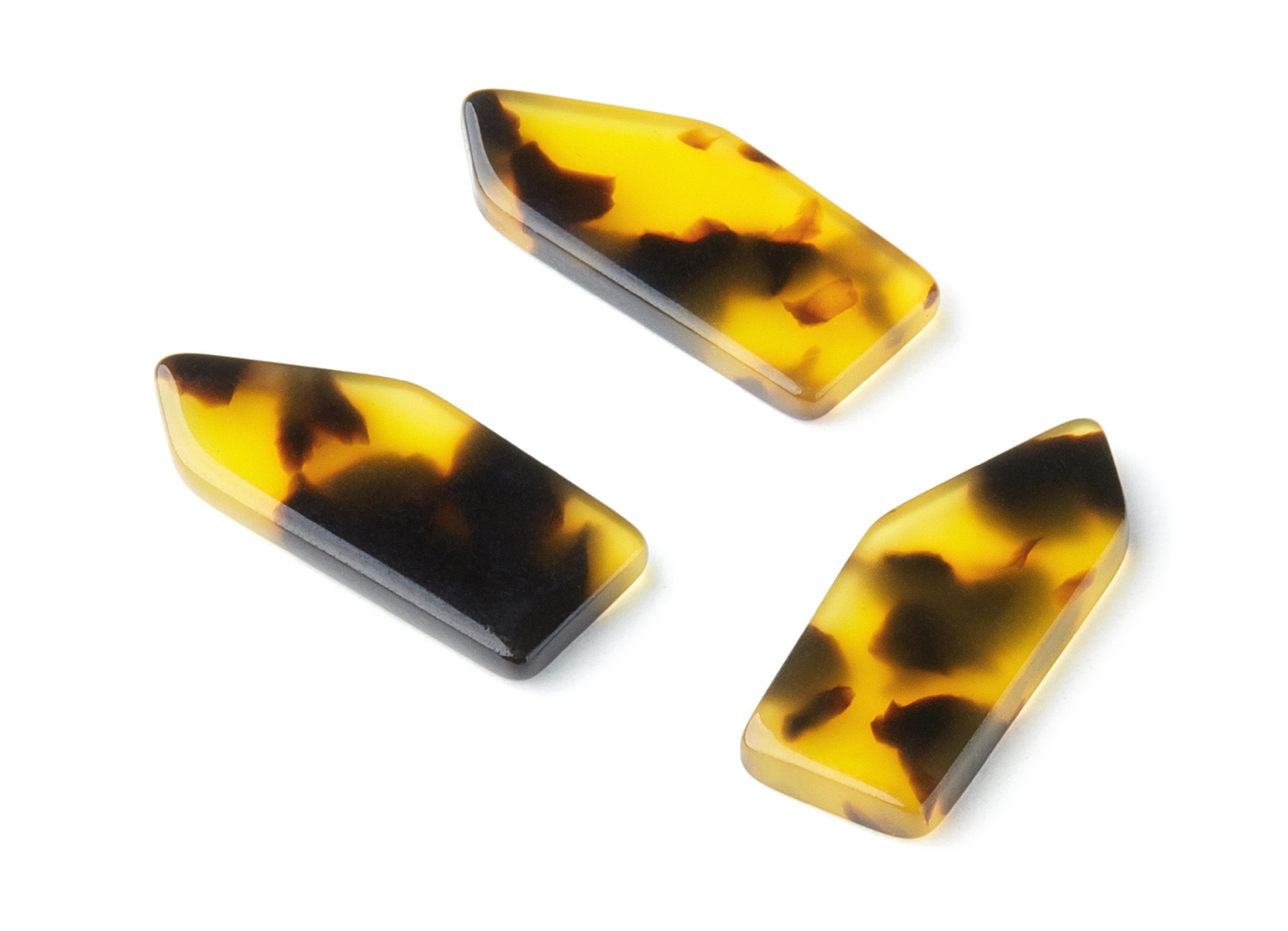 Acetate Acrylic Earring Charms - Tortoise Shell Earrings - Unique Pendant - Jewelry Supplies - Color Code: A02 - 24.5x10.77x2.7mm - AC1234C - DOMEDBAZAAR