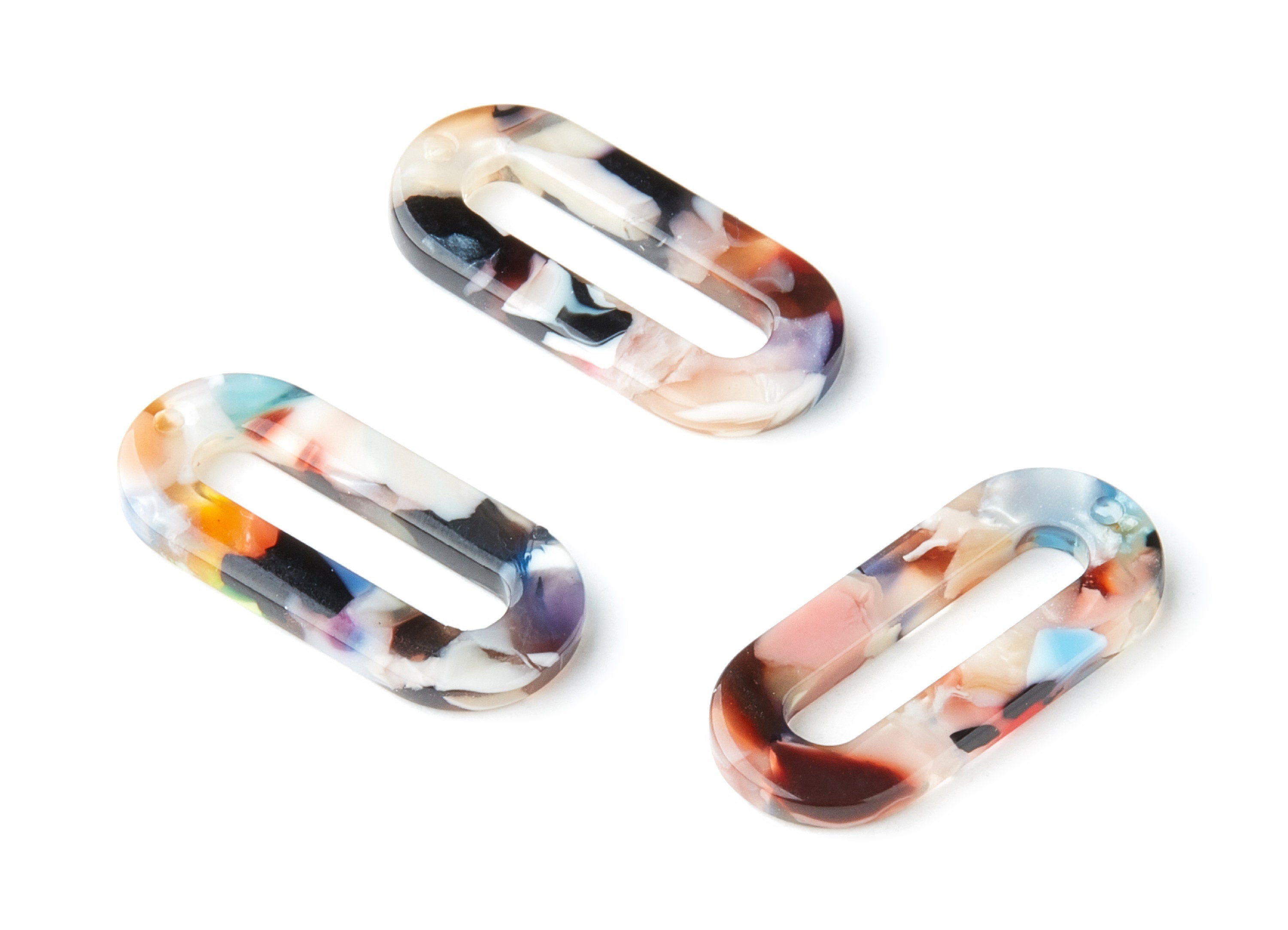 Acetate Oval & Zero Charms - Oval Earrings and Pendant - Earring Findings - Jewelry Supplies - Color Code: A60 - 30.3x13.6x2.26mm - AC1033R - DOMEDBAZAAR