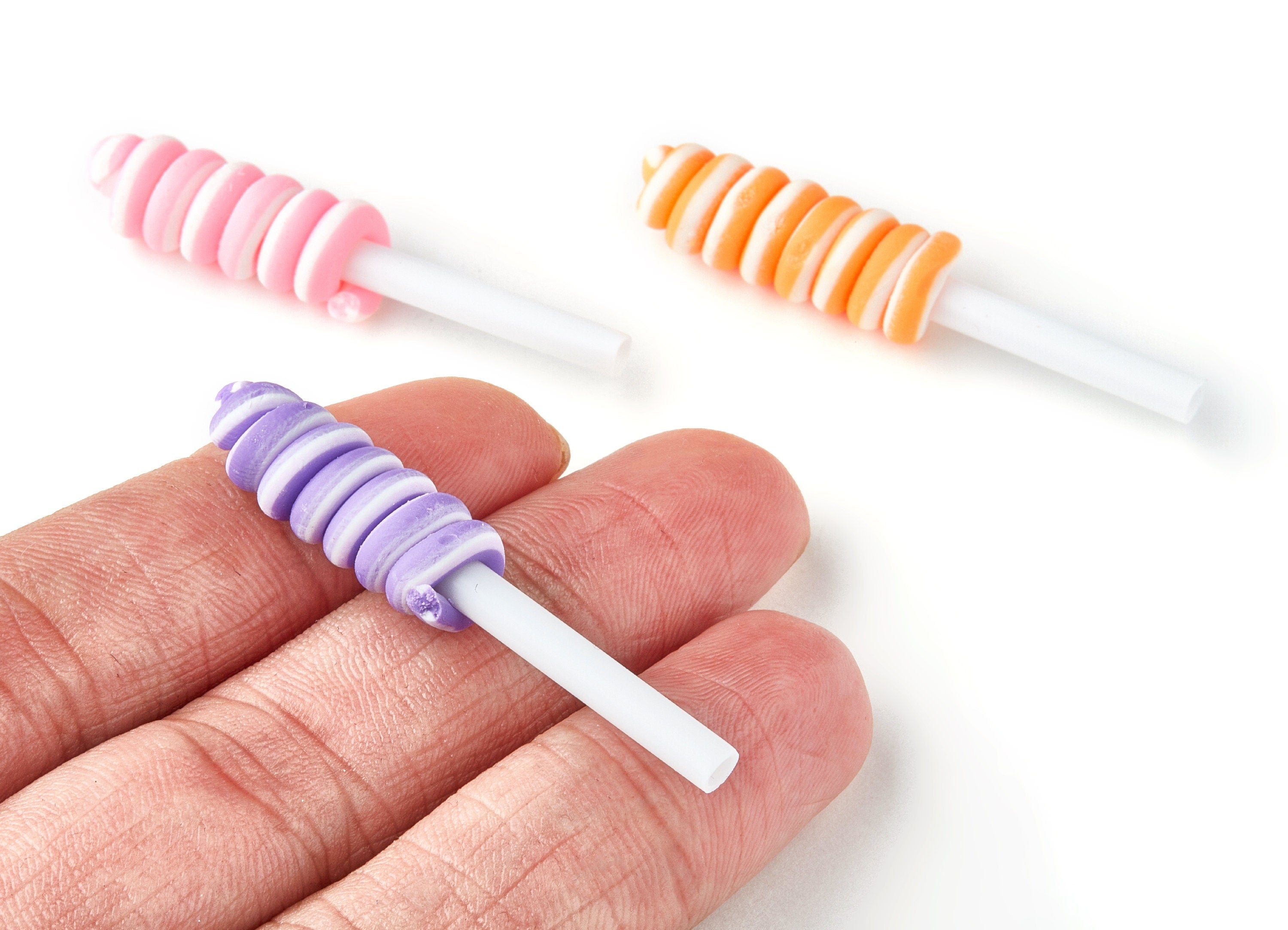 Polymer Clay Charms - Rainbow Cake Topper - Cake Decorations - 48.6x9.21x9.21mm - RC1010A - DOMEDBAZAAR