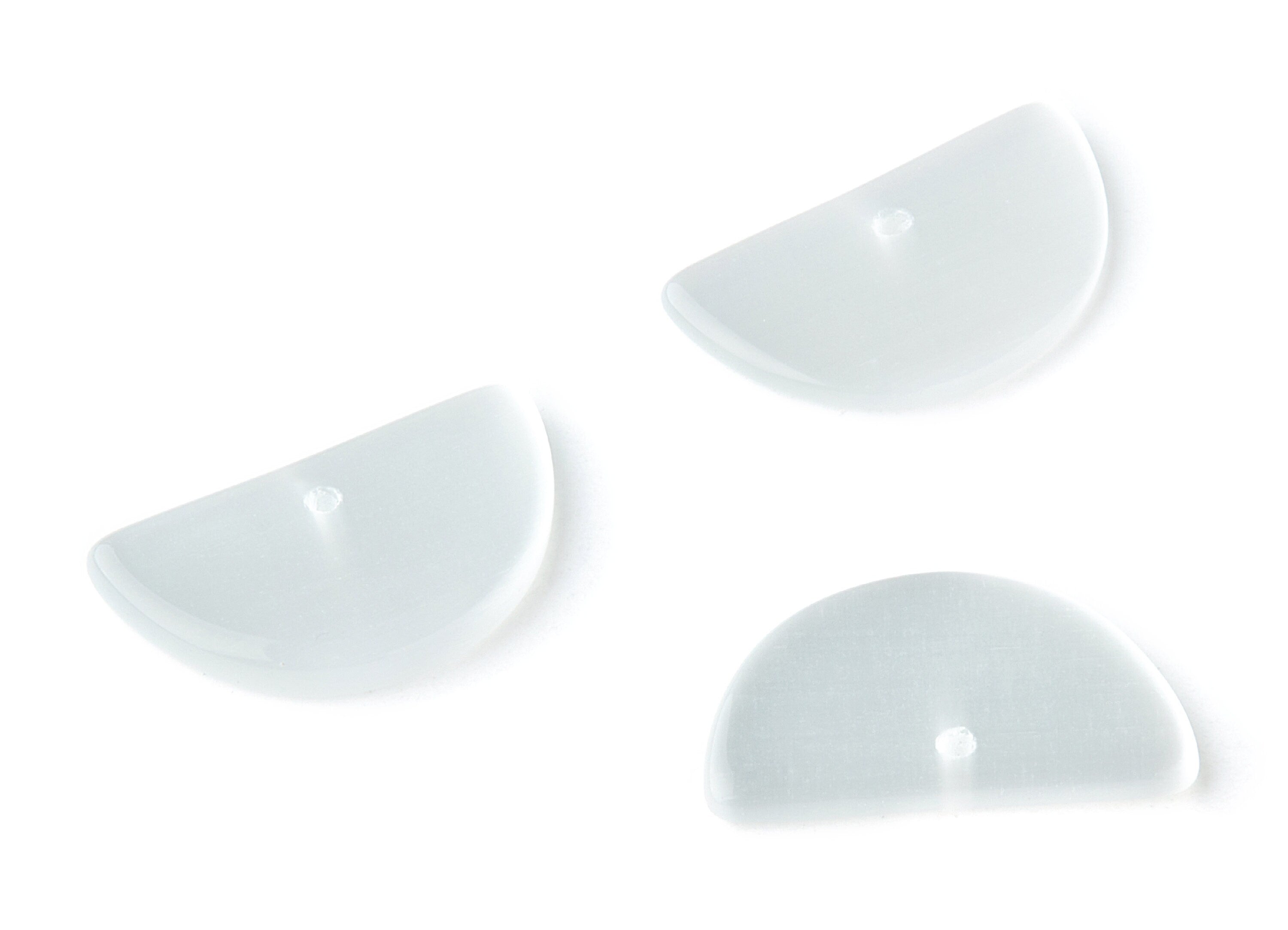 Glass Semicircle Earring Charms - Glass Half Moon Pendants - 1 Hole - Jewelry Making Supplies - 31.17x15.88x8.52mm - GS1004A - DOMEDBAZAAR