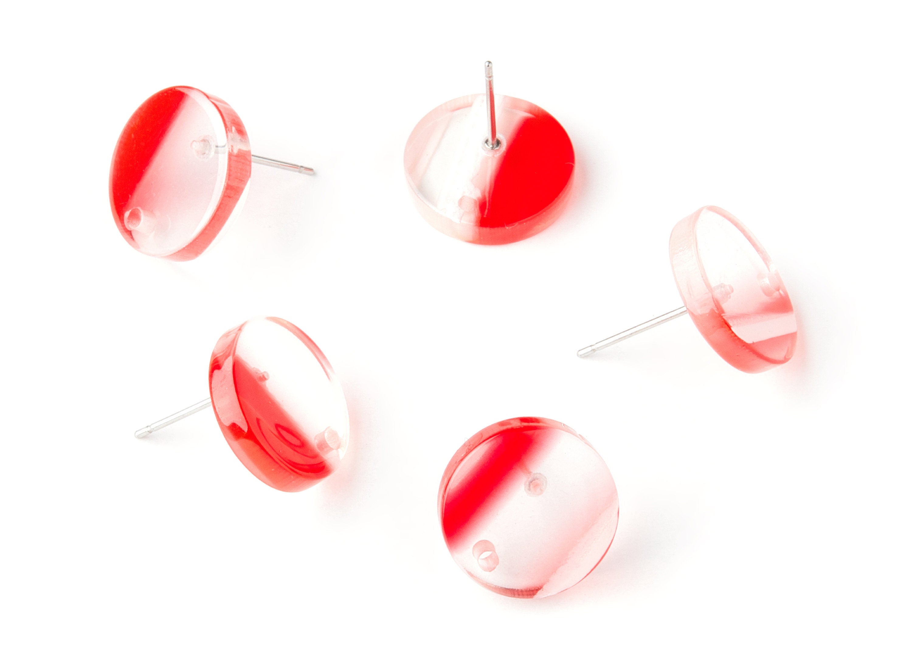 Acetate Round Earring Post - Acetate Round  Earring Stud - Earring Stud Findings - Color Code: A171 - 14.6x14.6x2.28mm - AC1385F - DOMEDBAZAAR