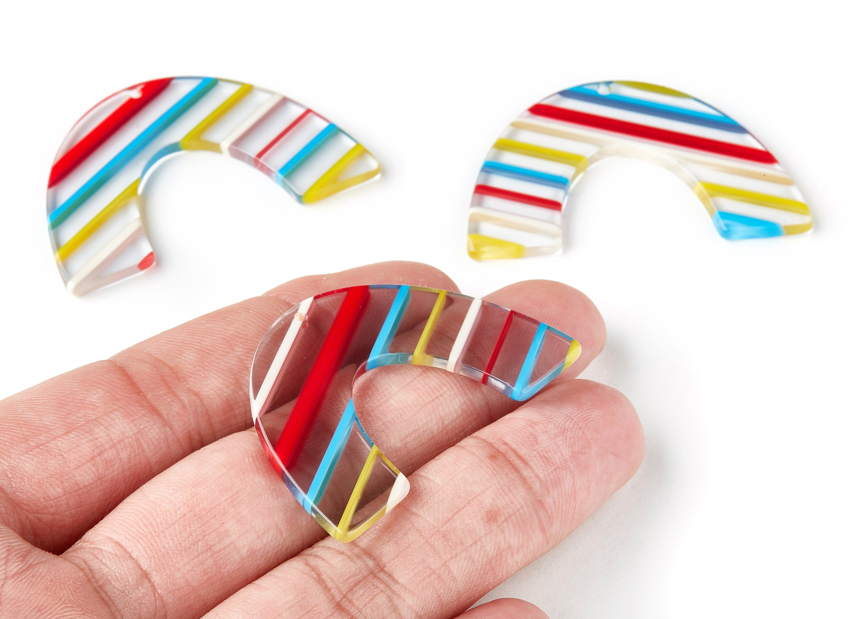 Acetate Large Arch Earring Charms - U Pendant - Earring Findings - Jewelry Supplies - Color Code: A182 - 49,75x31,3x2,88mm - AC1095-A182 - DOMEDBAZAAR