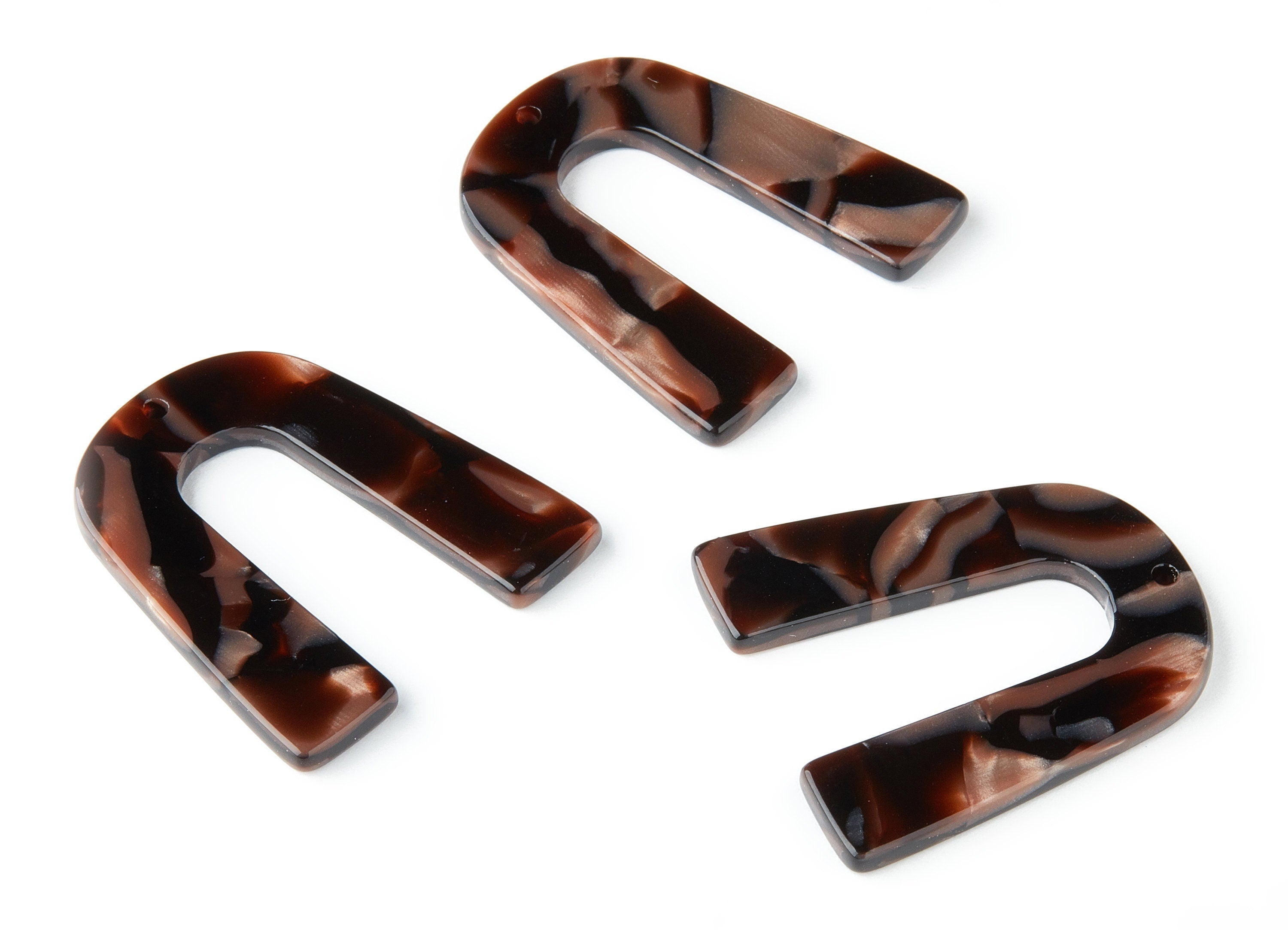 Acetate U Earring Charms  - U Shaped Pendant - Earring Findings - Jewelry Supplies - Color Code: A207 - 36.13x31.74x2.72mm - AC1493-A207 - DOMEDBAZAAR