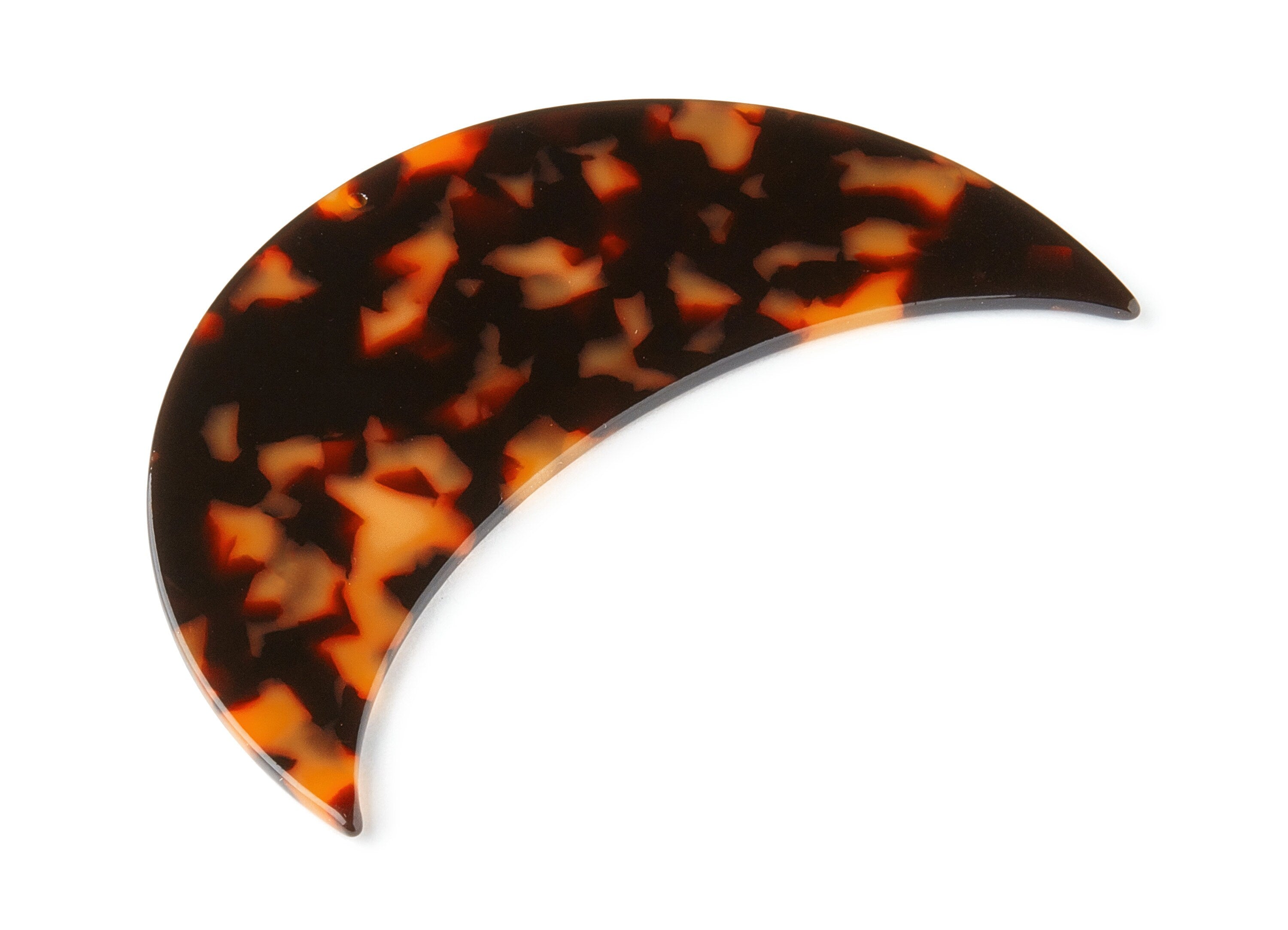 Acetate Earring Charms - Tortoise Shell Earrings - Big Moon Pendant - Jewelry Supplies - Color Code: A189 - 89.76x35.31x2.5mm - AC1479-A189 - DOMEDBAZAAR