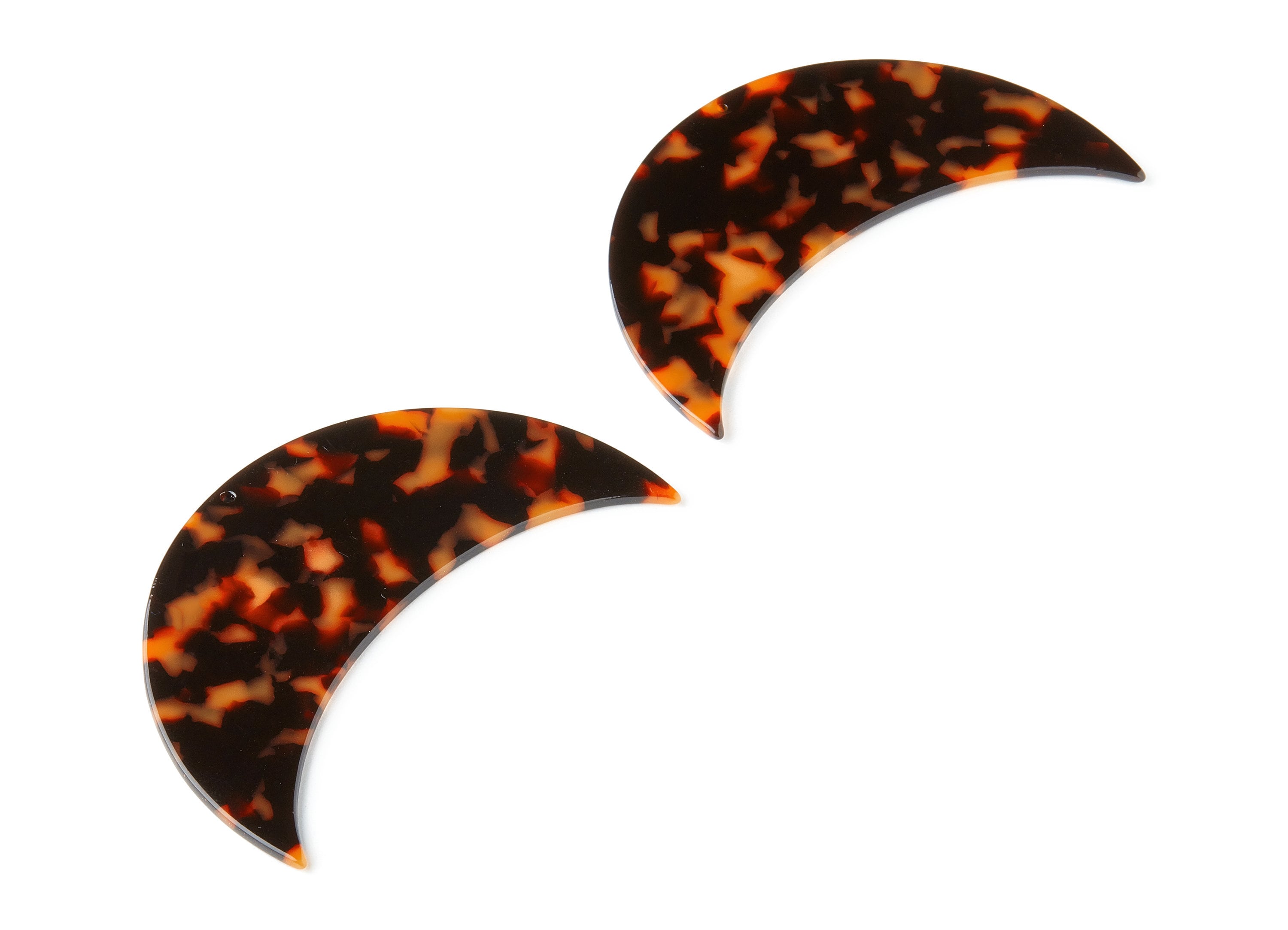 Acetate Earring Charms - Tortoise Shell Earrings - Big Moon Pendant - Jewelry Supplies - Color Code: A189 - 89.76x35.31x2.5mm - AC1479-A189 - DOMEDBAZAAR