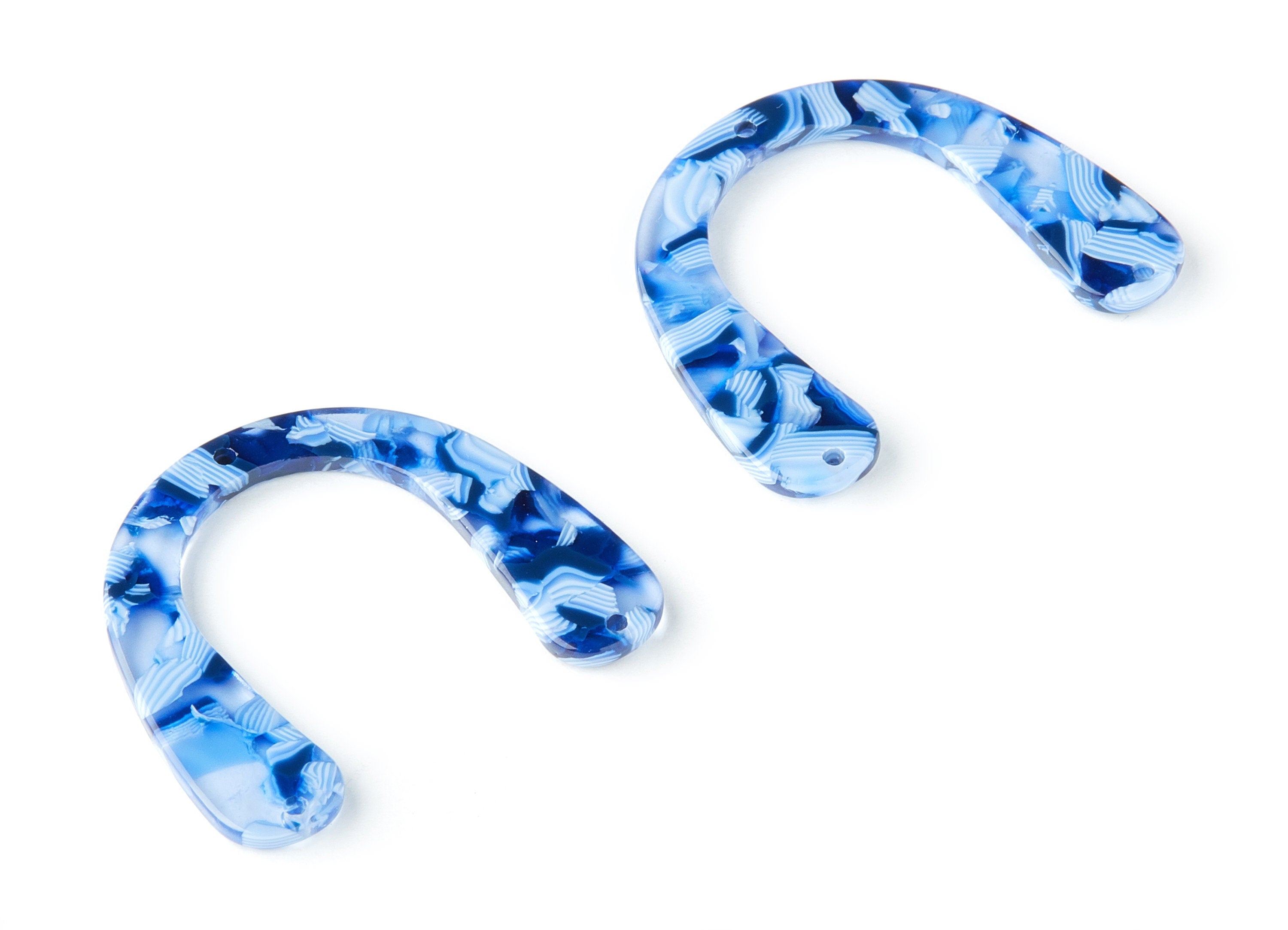 Acetate U Earring Connectors - U Pendant - 3 Holes - Earring Findings - Jewelry Supplies - Color Code: A158 - 30.4x36.67x2.6mm - AC1466-A158 - DOMEDBAZAAR