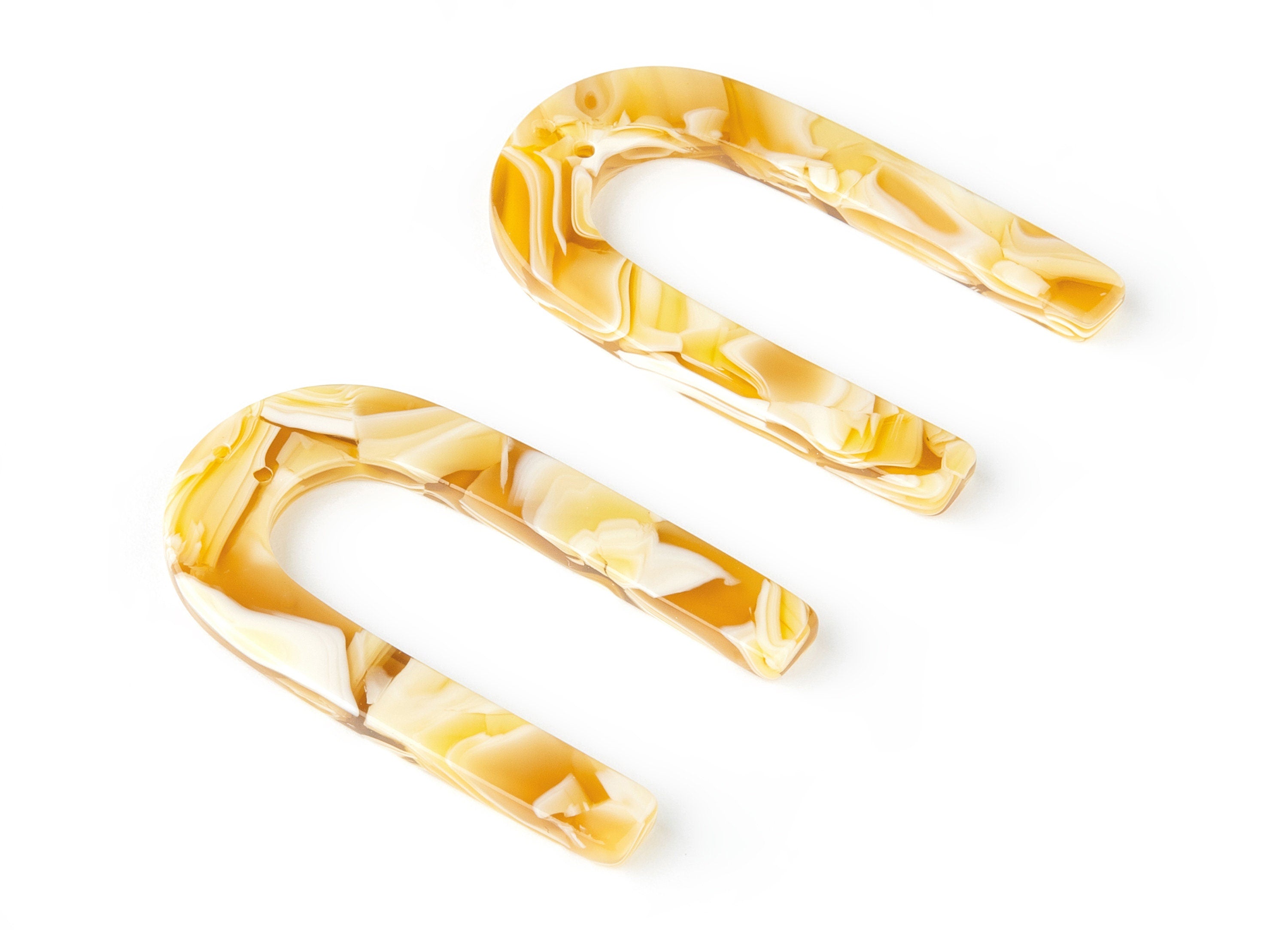 Acetate U Earring Charms - U Pendant - 2 Holes - Earring Findings - Jewelry Supplies - Color Code: A188 - 44.39x26.52x2.55mm - AC1478-A188 - DOMEDBAZAAR