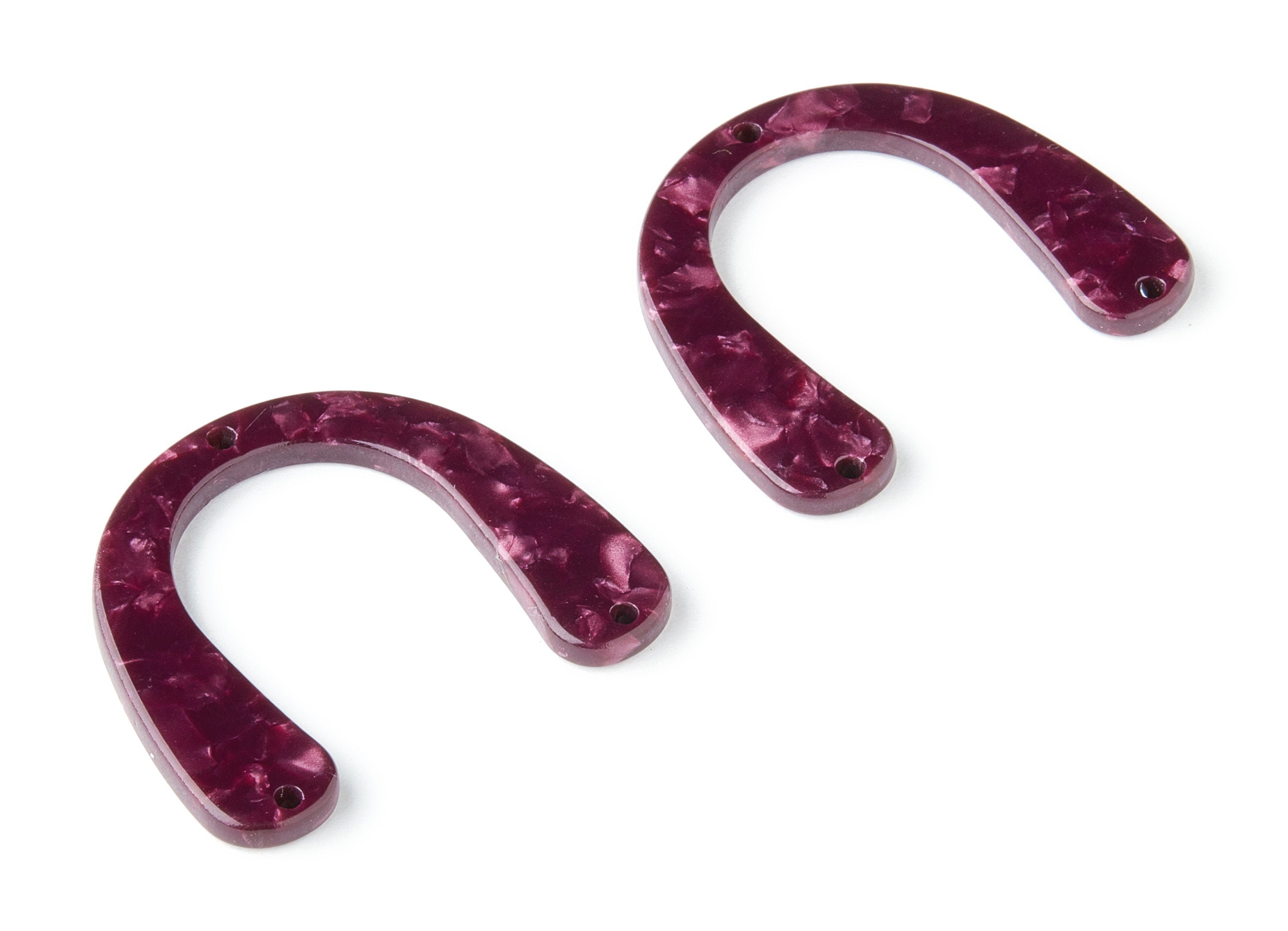 Acetate U Earring Connectors - Acrylic U Pendant - Earring Findings - Jewelry Supplies - Color Code: A159 - 30.4x36.67x2.6mm - AC1466-A159 - DOMEDBAZAAR