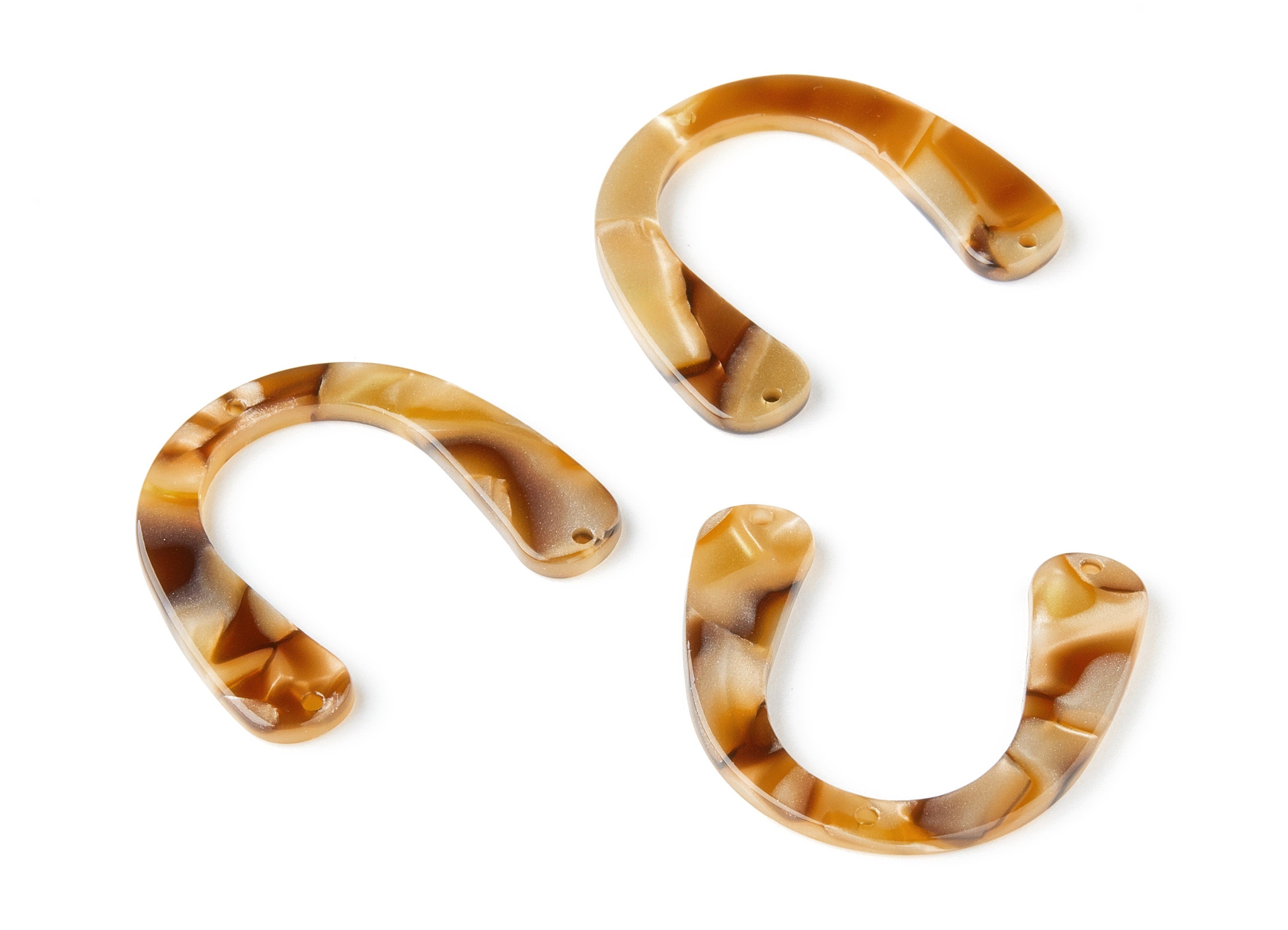 Acetate U Earring Connectors - U Pendant - 3 Holes - Earring Findings - Jewelry Supplies - Color Code: A160 - 30.4x36.67x2.6mm - AC1466-A160 - DOMEDBAZAAR