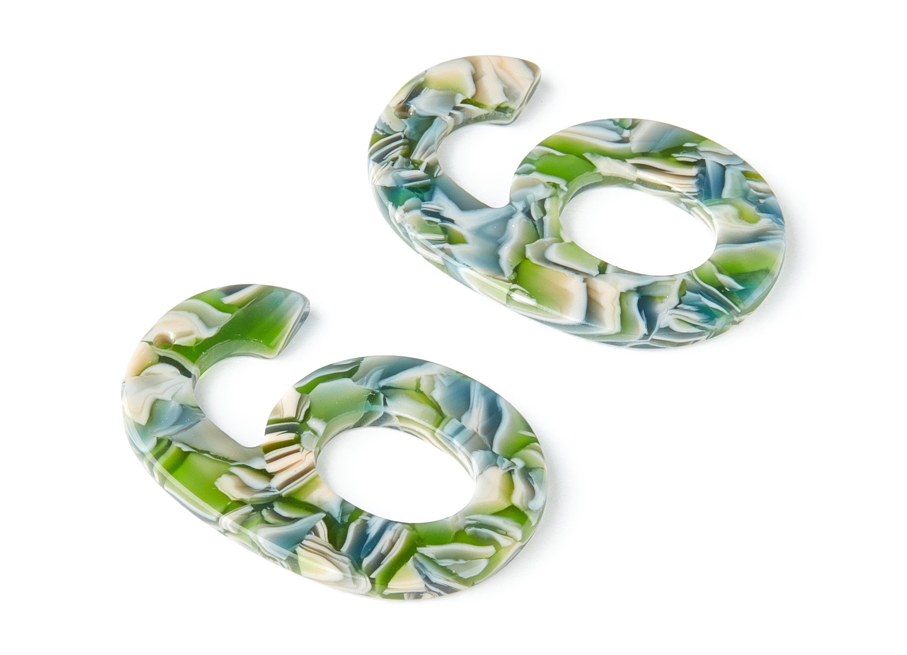 Acetate Number 6 Earring Charms - Number 6 Pendant - Earring Findings - Jewelry Supplies - Color Code:A173 - 39.44x25.38x2.5mm - AC1463-A173 - DOMEDBAZAAR
