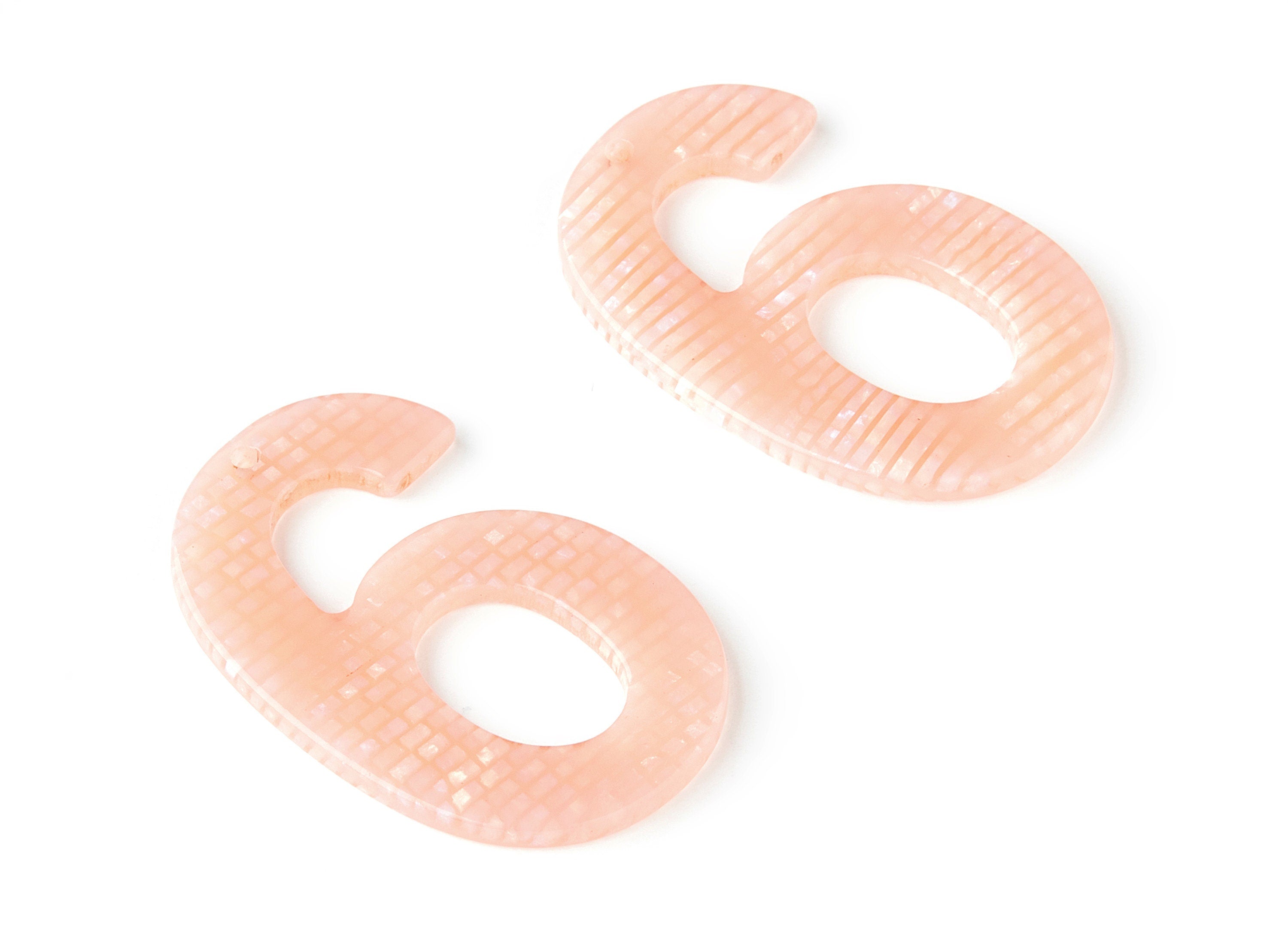 Acetate Number 6 Earring Charms - Number 6 Pendant - Earring Findings - Jewelry Supplies - Color Code: A174 - 39x25.38x2.26mm - AC1463-A174 - DOMEDBAZAAR