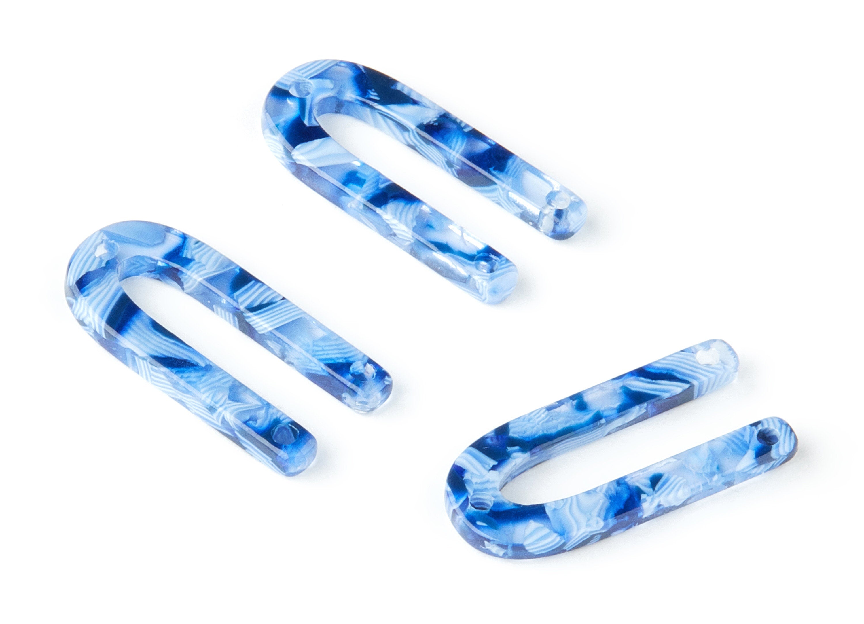 Acetate U Earring Connectors - Acrylic U Pendant - Earring Findings - Jewelry Supplies - Color Code: A158 - 25.48x11.55x2.55mm - AC1445-A158 - DOMEDBAZAAR