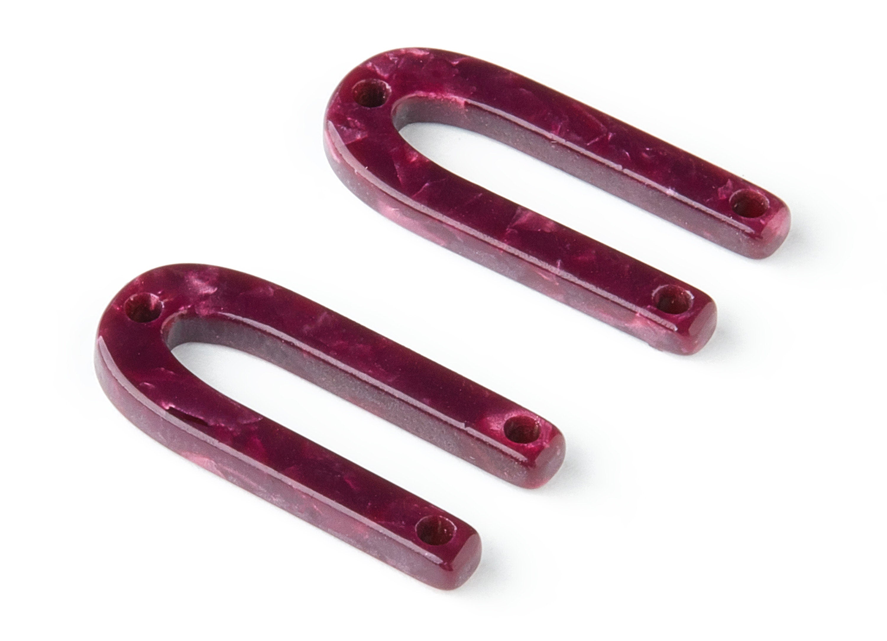 Acetate U Earring Connectors - U Pendant - 3 Hole - Earring Findings - Jewelry Supplies - Color Code: A159 - 25.5x11.55x2.55mm - AC1445-A159 - DOMEDBAZAAR