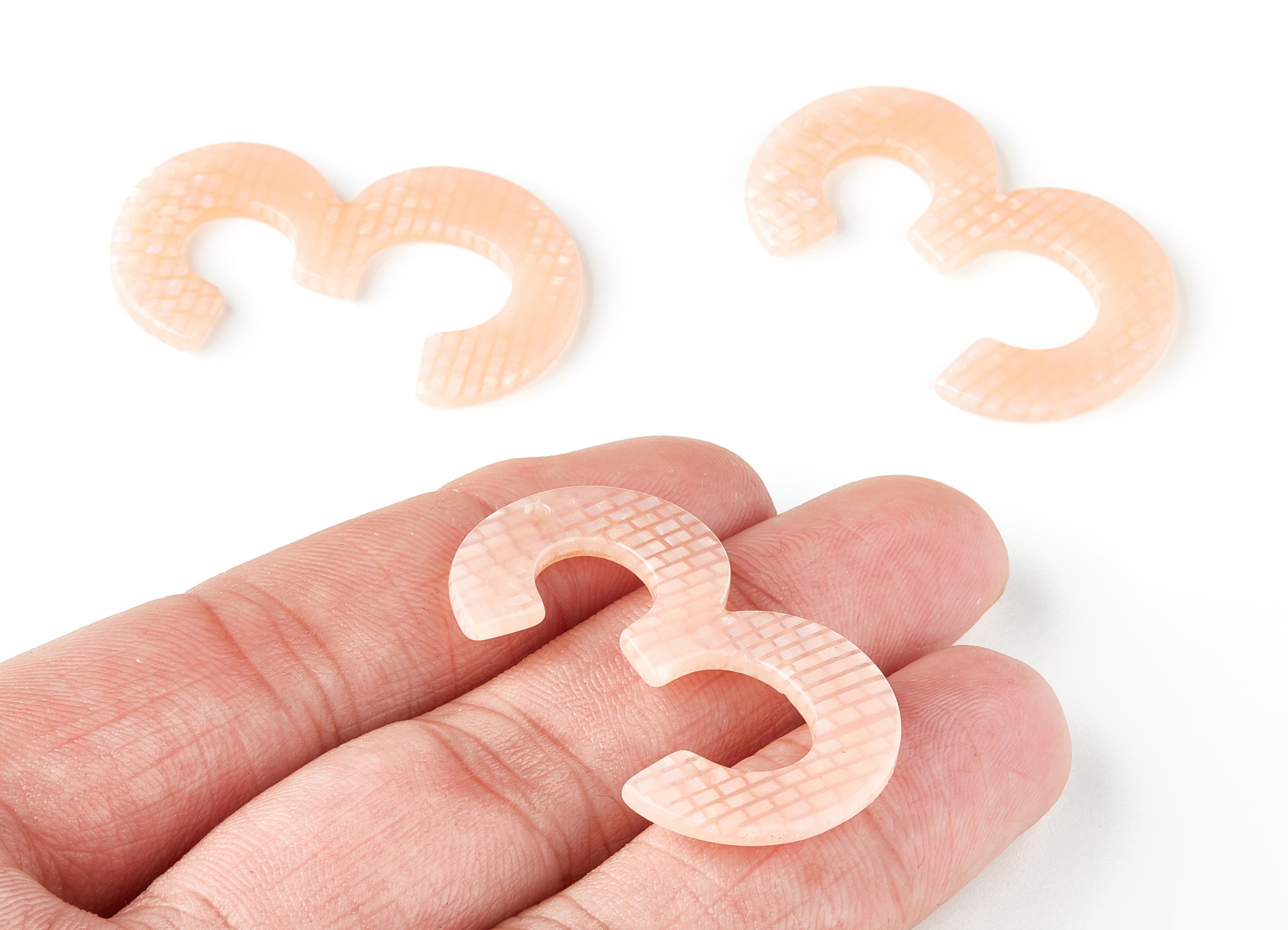 Acetate Number 3 Earring Charms - Number 3 Pendant - Earring Findings - Jewelry Supplies - Color Code: A174 - 39x25.64x2.26mm - AC1460-A174 - DOMEDBAZAAR