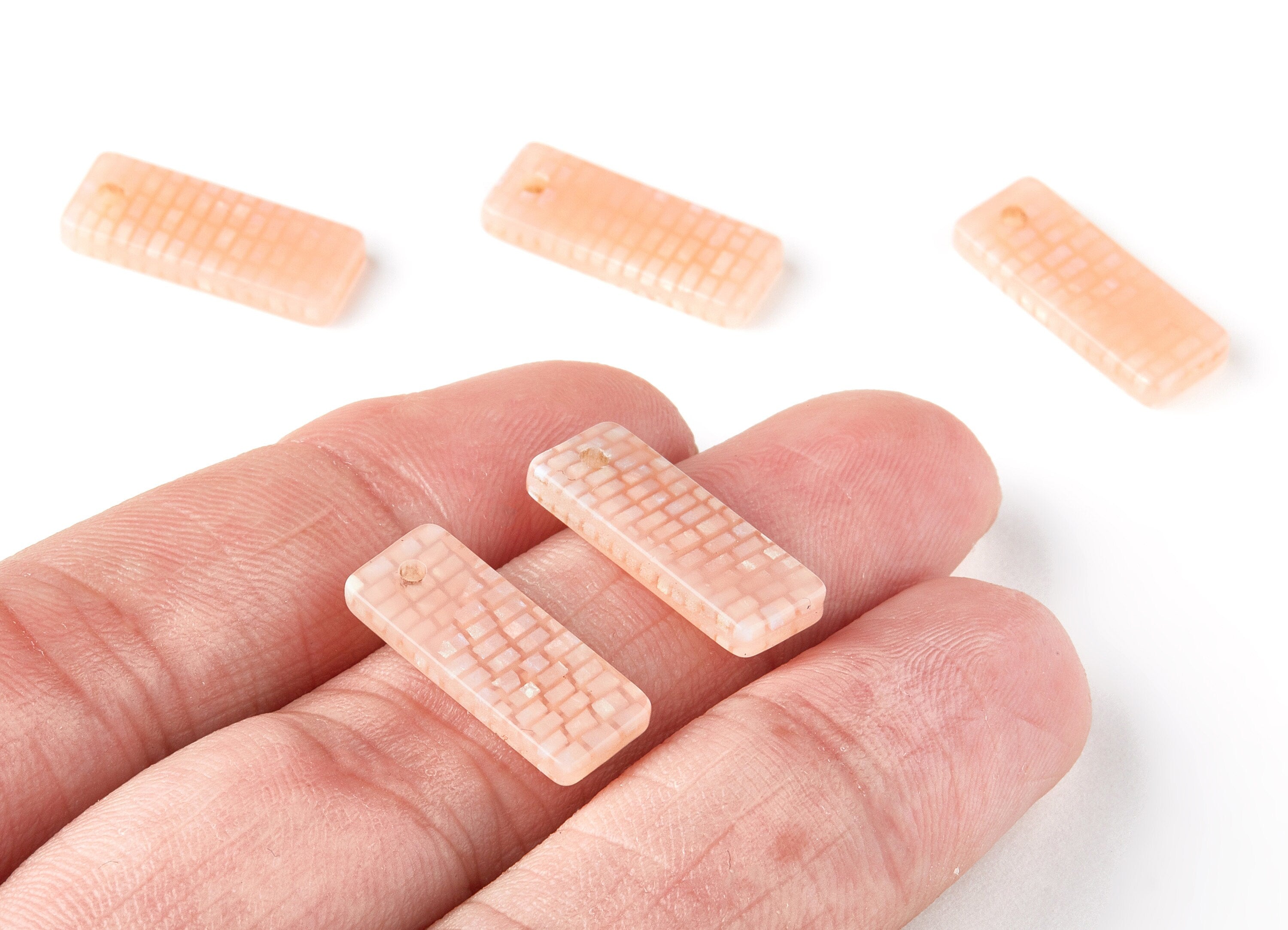 Acetate Rectangle Earring Charms - Rectangle Pendant - Earring Findings - Jewelry Supplies - Color Code: A174 - 19.6x7.69x2mm - AC1475-A174 - DOMEDBAZAAR