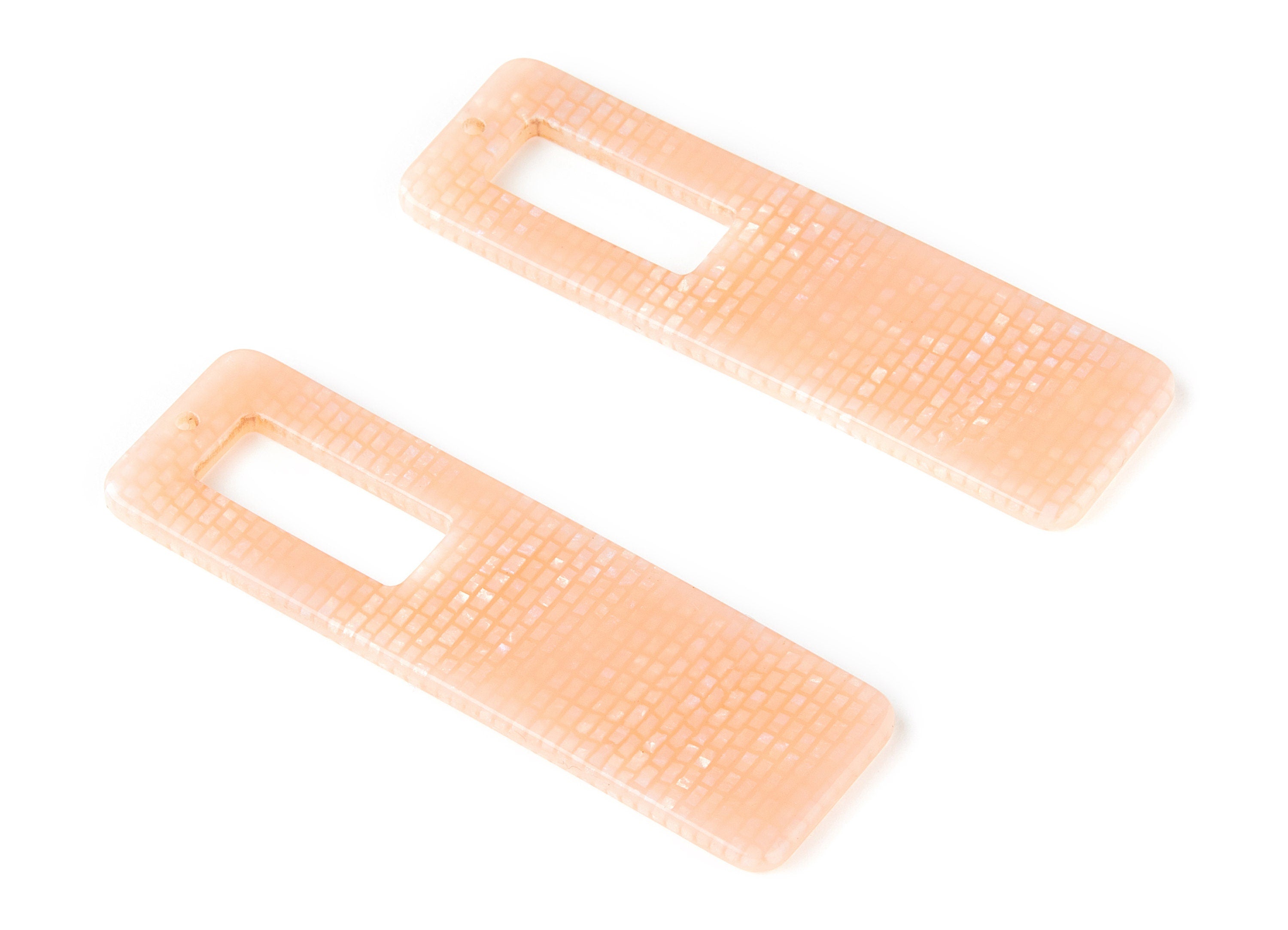 Acetate Rectangle Earring Charms - Rectangle Pendant - Earring Findings - Jewelry Supplies - Color Code: A174 - 64.6x19.81x2mm - AC1474-A174 - DOMEDBAZAAR