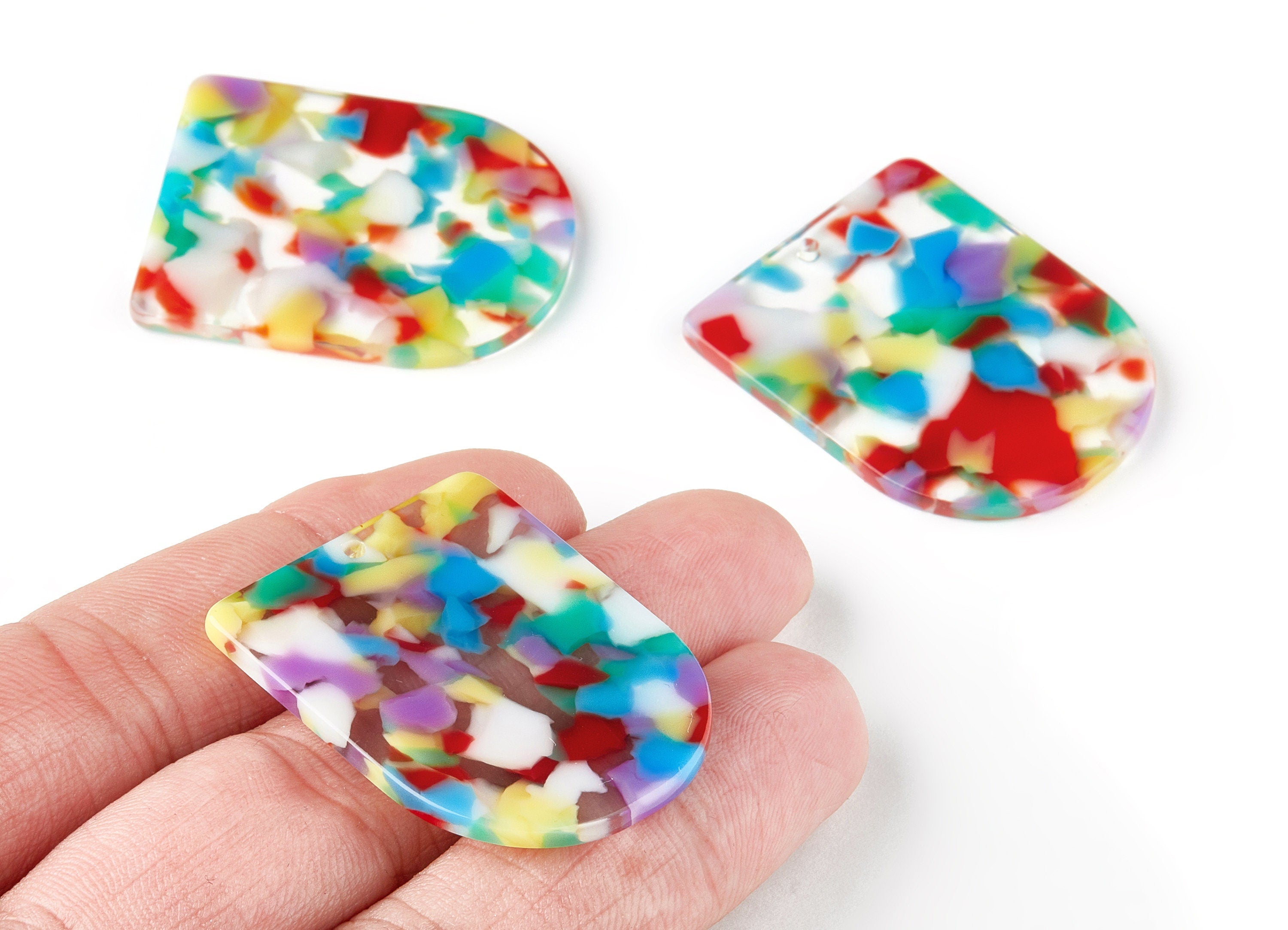 Acetate D Charms - D Earrings and Pendant - Earring Findings - Jewelry Supplys - Color Code: A215 - 36.85x29.94x2.57mm - AC1514-A215 - DOMEDBAZAAR