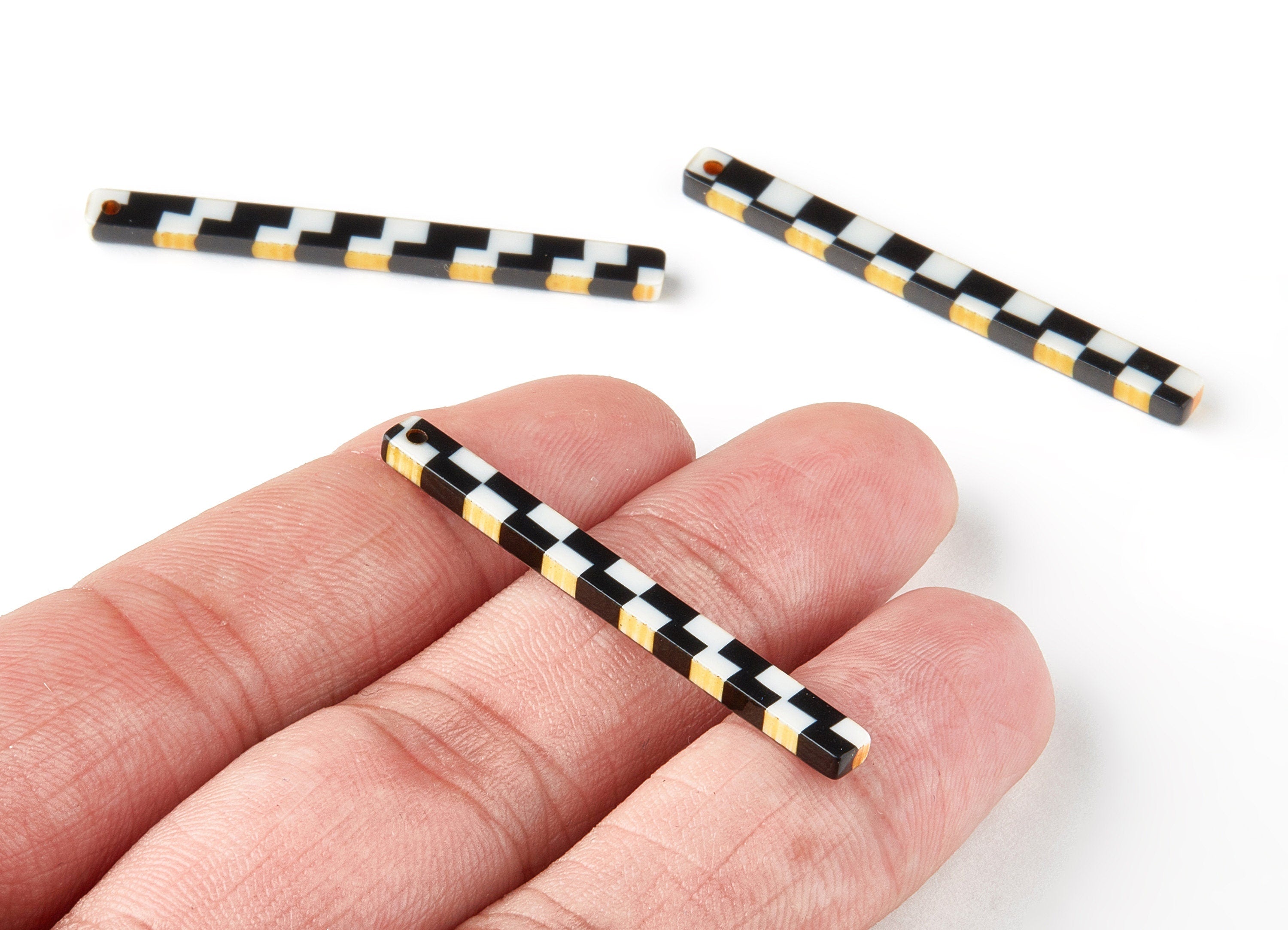 Acetate Strip Charms - Strip Earrings and Pendant - Earring Findings - Jewelry Supplys - Color Code: A206 - 43.66x3.77x2.31mm - AC1527-A206 - DOMEDBAZAAR