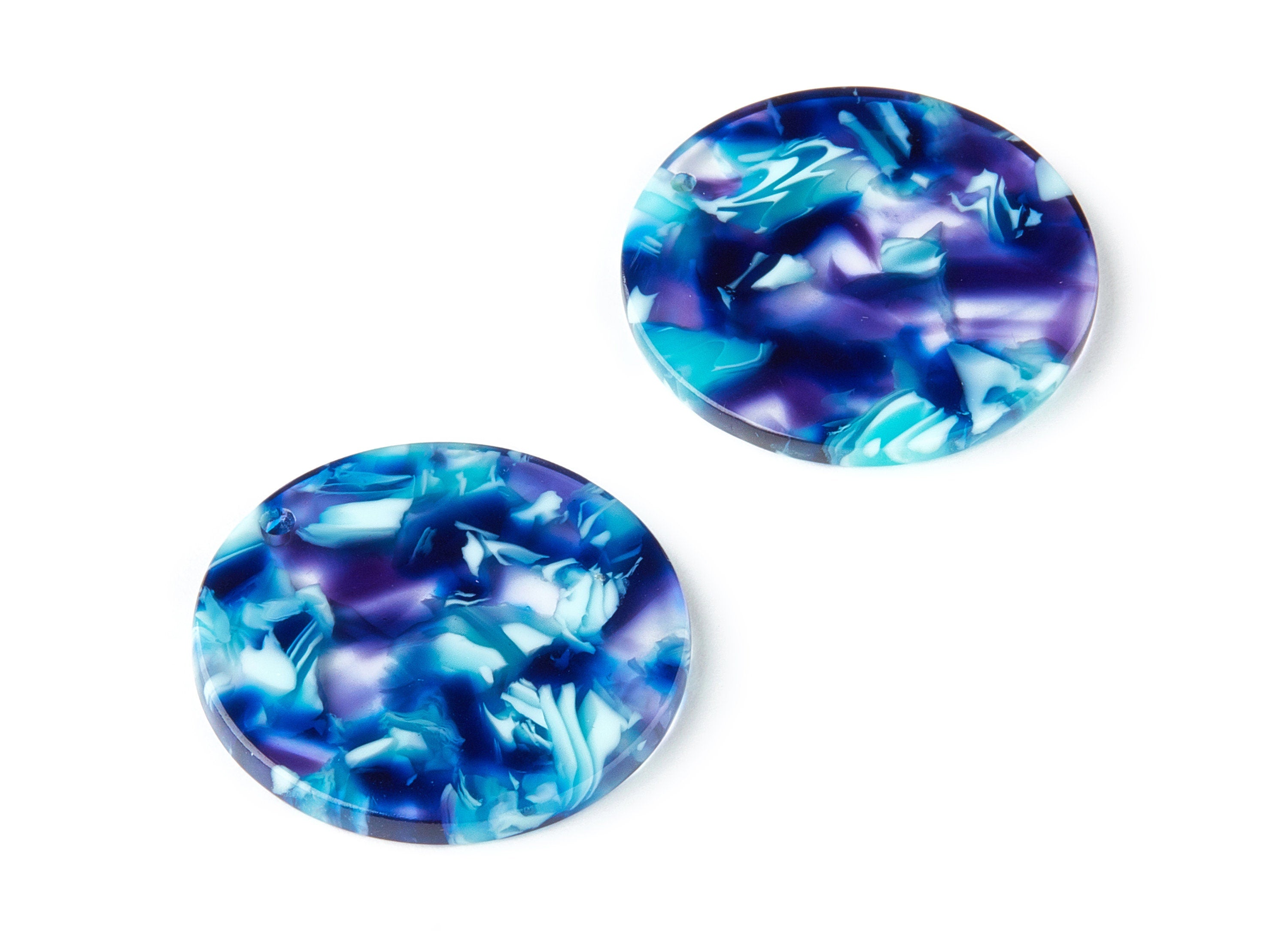 Acetate Round Charms - Round Earrings and Pendant - Earring Findings - Jewelry Supplys - Color Code: A214 - 29.76x29.76x2.56mm - AC1515-A214 - DOMEDBAZAAR