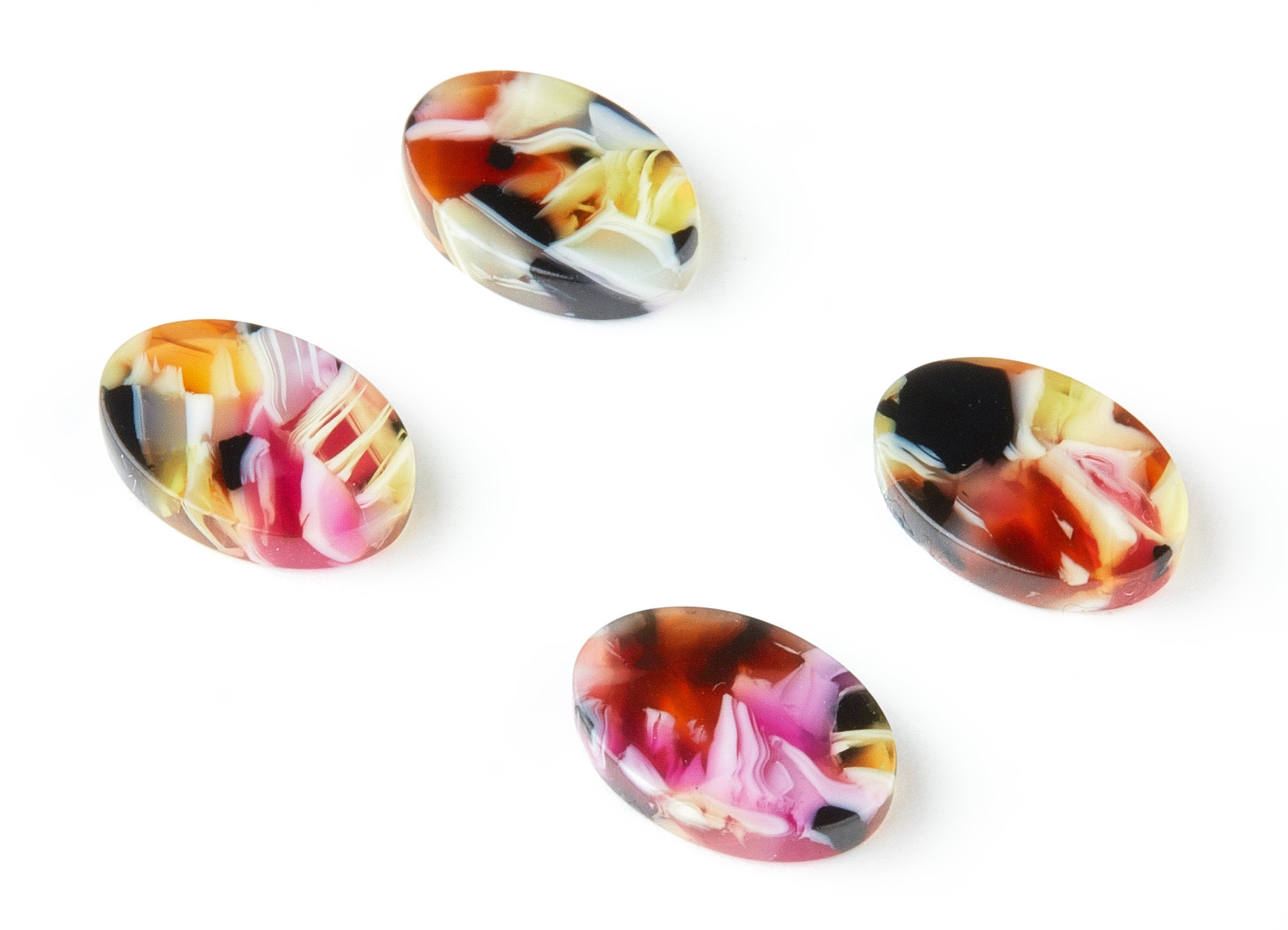 Acetate Oval Earring Charms - Acrylic Oval Pendant - Earring Findings - Jewelry Supplies - Color Code:A164 - 14.1x10.05x2.55mm - AC1449-A164 - DOMEDBAZAAR