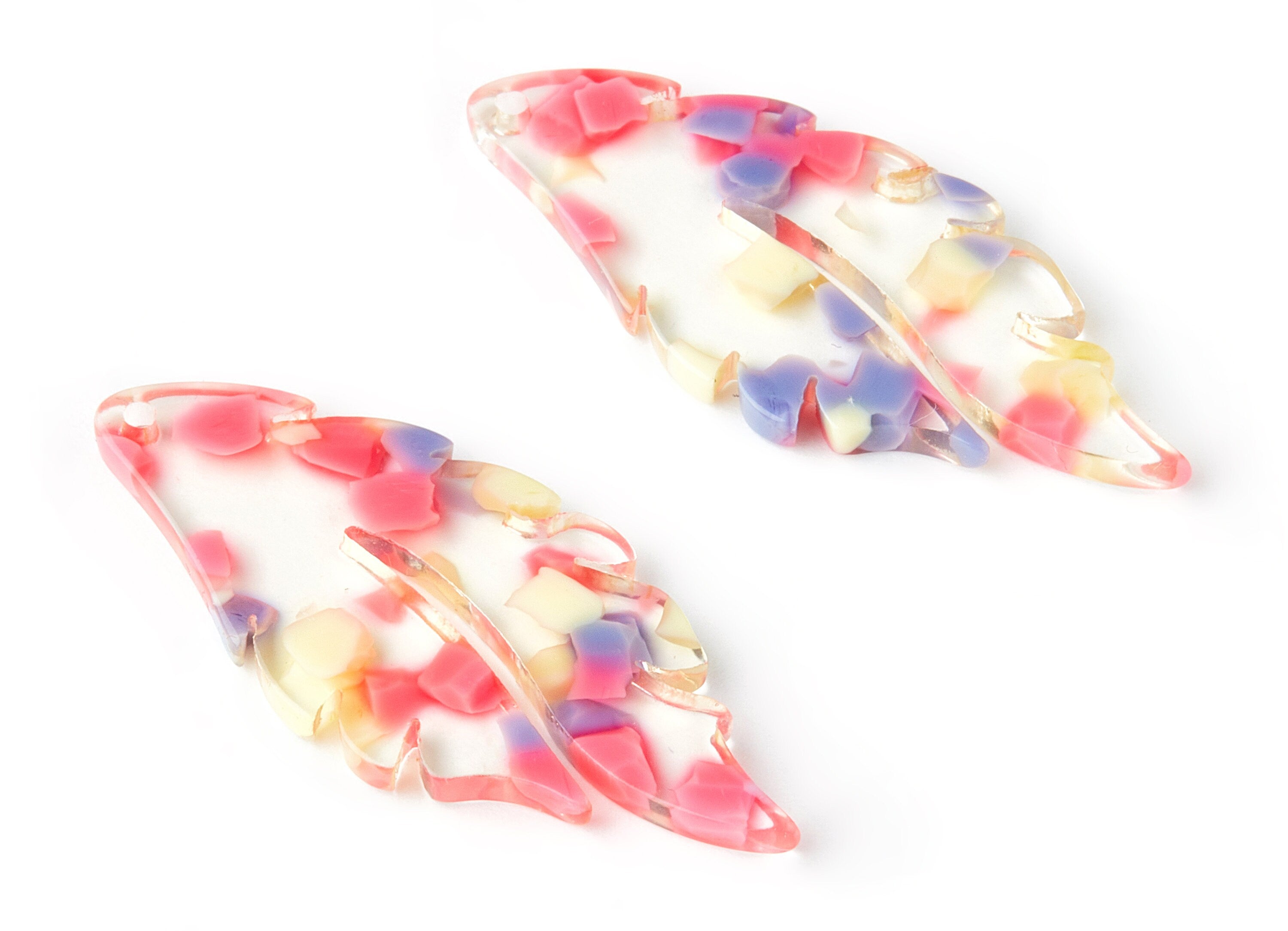 Acetate Leaf Earring Charms - Leaf Shaped Charms - Earring Findings - Jewelry Supplies - Color Code:A168 - 43.83x19.46x2.55mm - AC1455-A168 - DOMEDBAZAAR