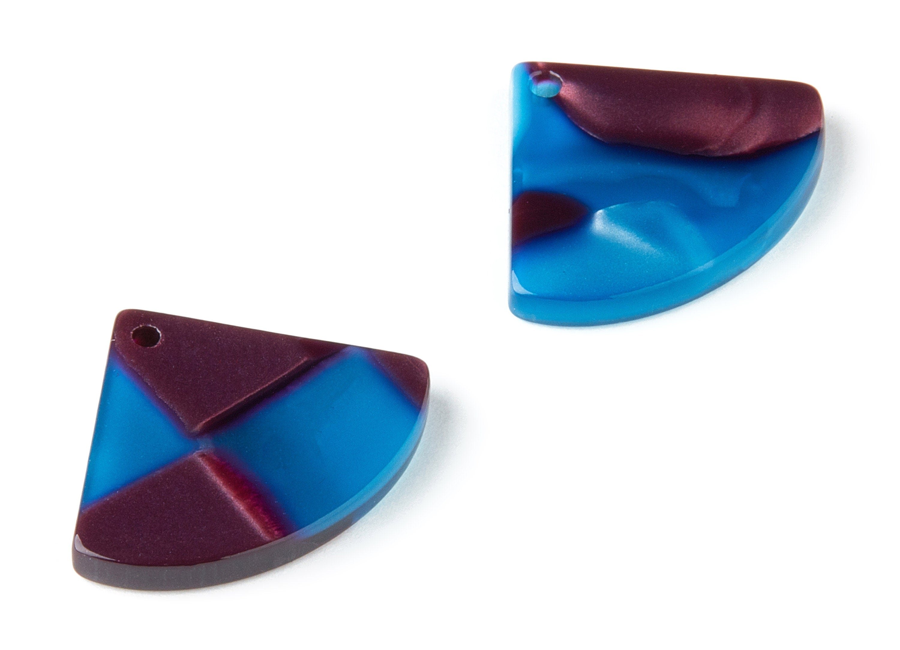 Acetate Fan Charms - Fan Earrings and Pendant - Earring Findings - Jewelry Supplys - Color Code:A218 - 19.49x24.07x2.66mm - AC1520-A1217 - DOMEDBAZAAR