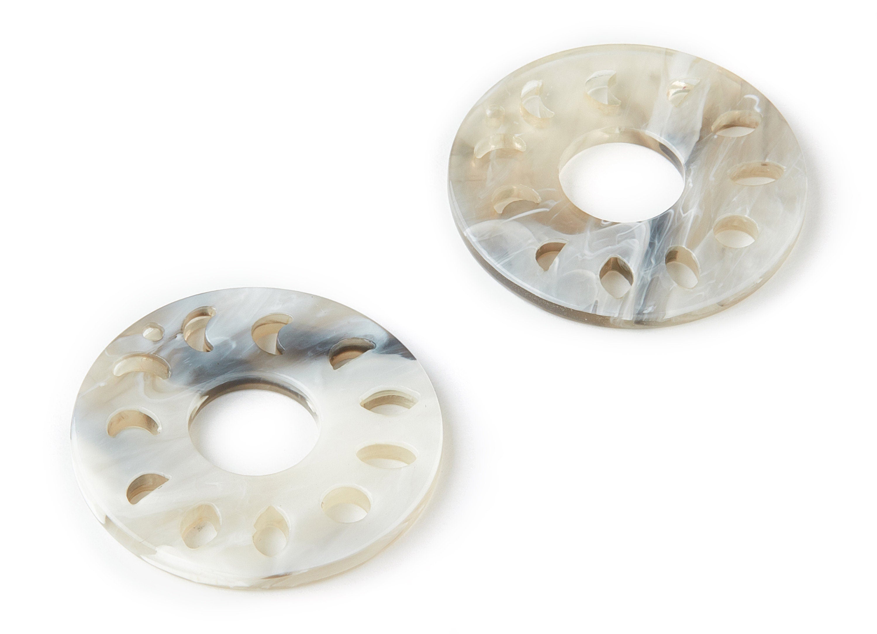 Acetate Acrylic Earring Charms - Tortoise Shell Earrings - Circle Shaped pendant - Color Code: A192 - 32.42x32.42x2.63mm - AC1482-A192 - DOMEDBAZAAR