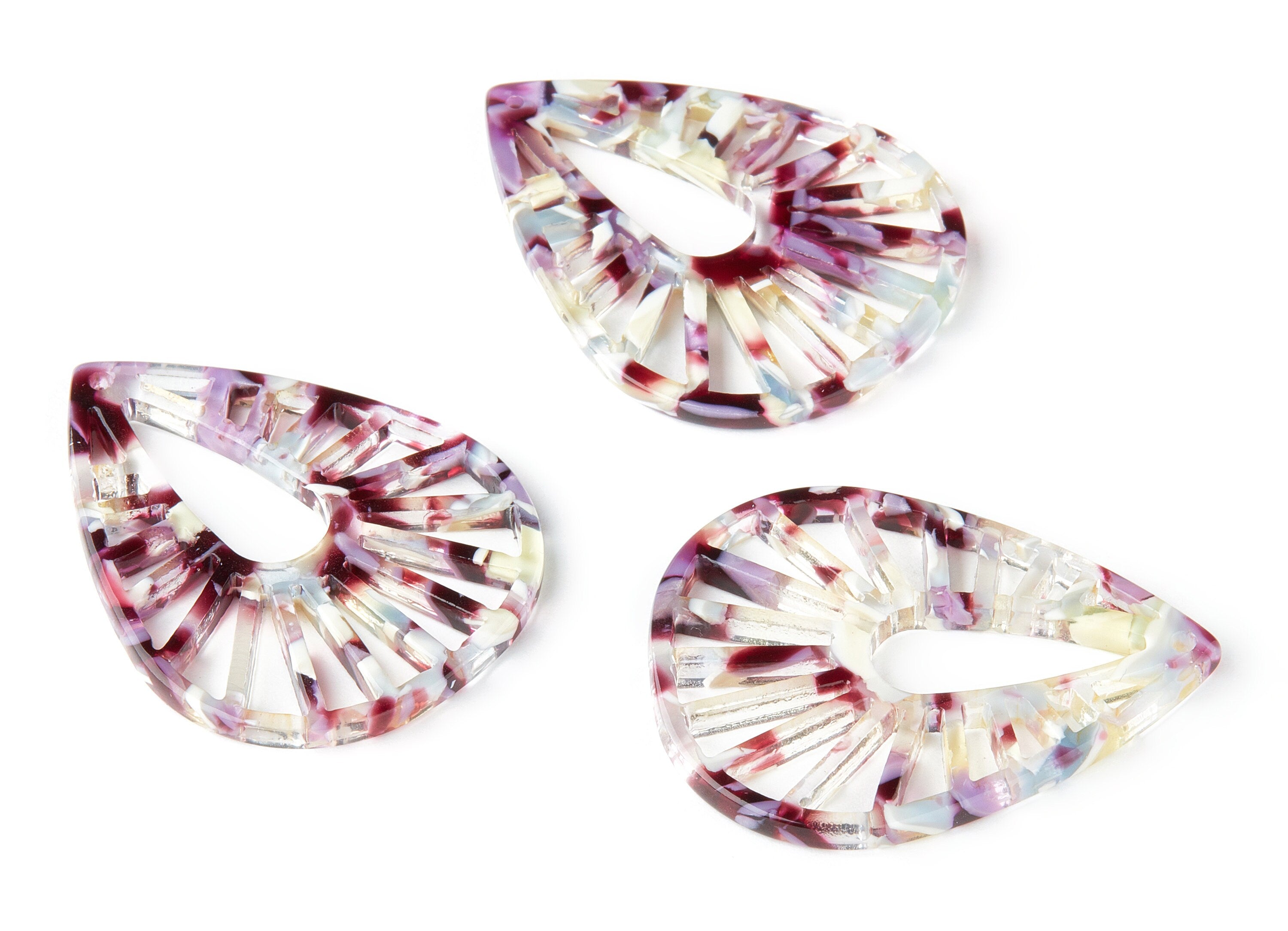 Acetate Drop Charms - Drop Earring and Pendant - Earring Findings - Jewelry Supplys  - Color Code: A211 - 41.92x32.8x2.66mm - AC1502-A211 - DOMEDBAZAAR