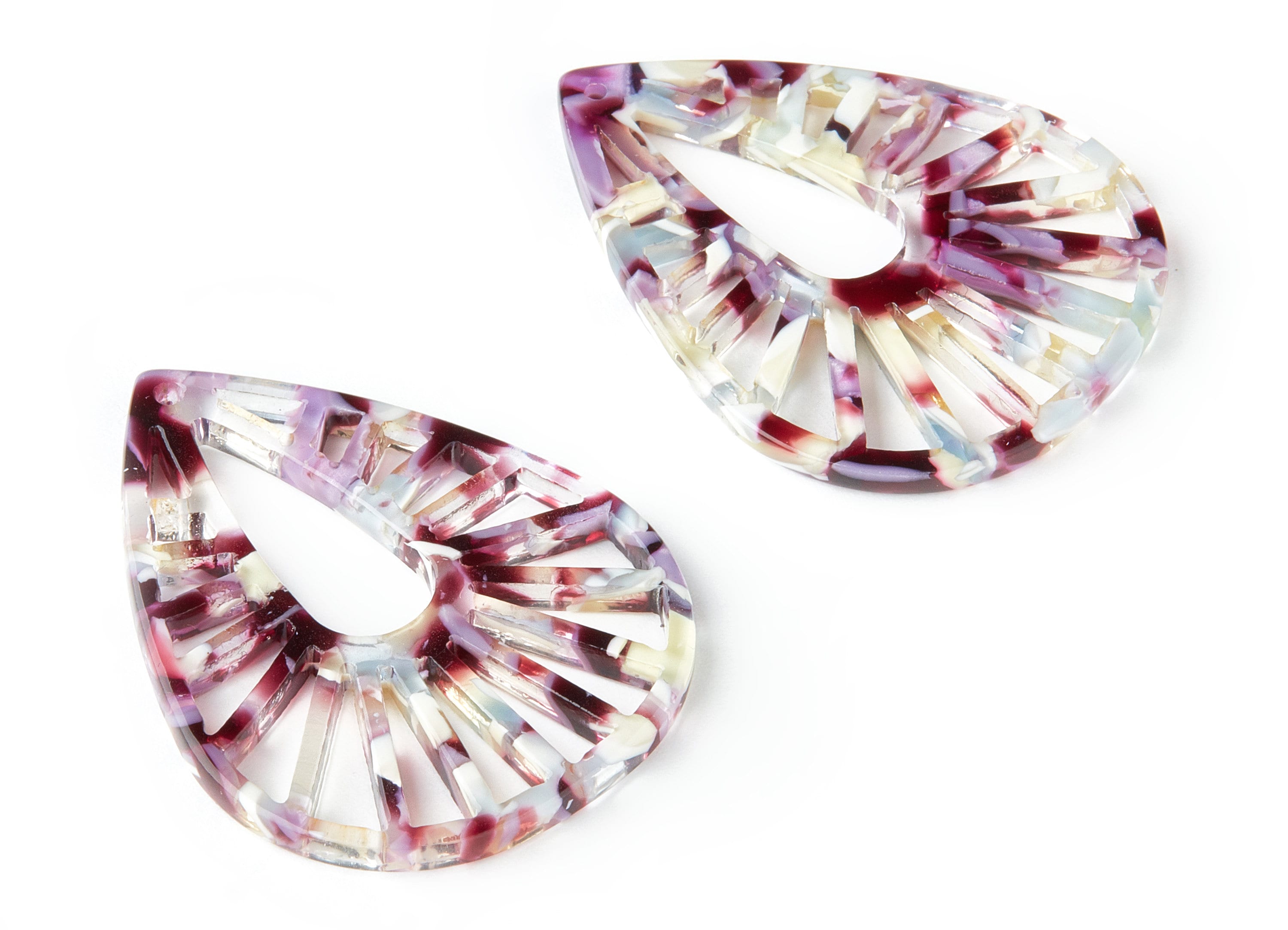 Acetate Drop Charms - Drop Earring and Pendant - Earring Findings - Jewelry Supplys  - Color Code: A211 - 41.92x32.8x2.66mm - AC1502-A211 - DOMEDBAZAAR