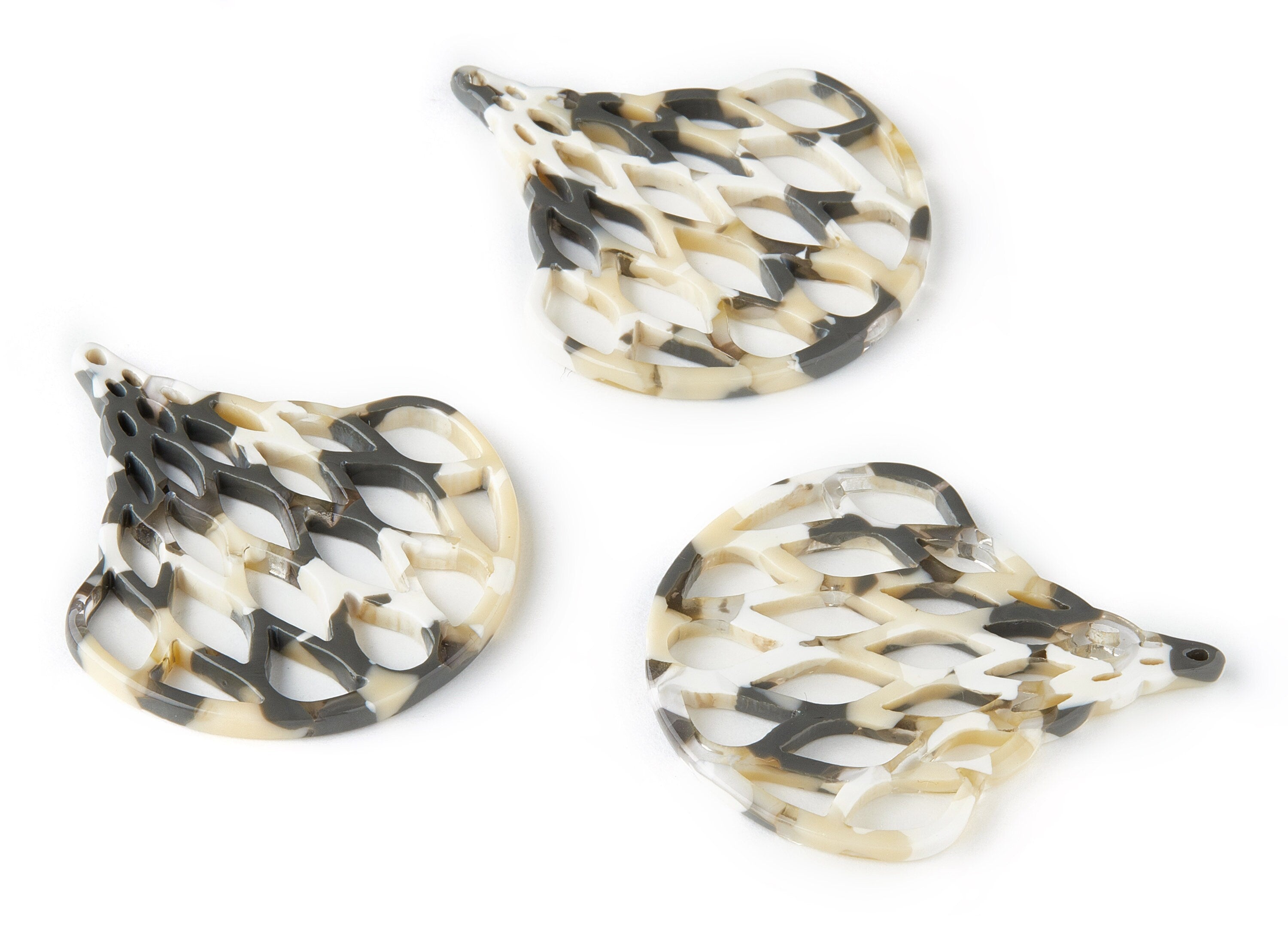 Acetate Fan Charms - Fan Earrings and Pendant - Earring Findings - Jewelry Supplys - Color Code:A210 - 44.06x37.43x2.62mm - AC1512-A210 - DOMEDBAZAAR