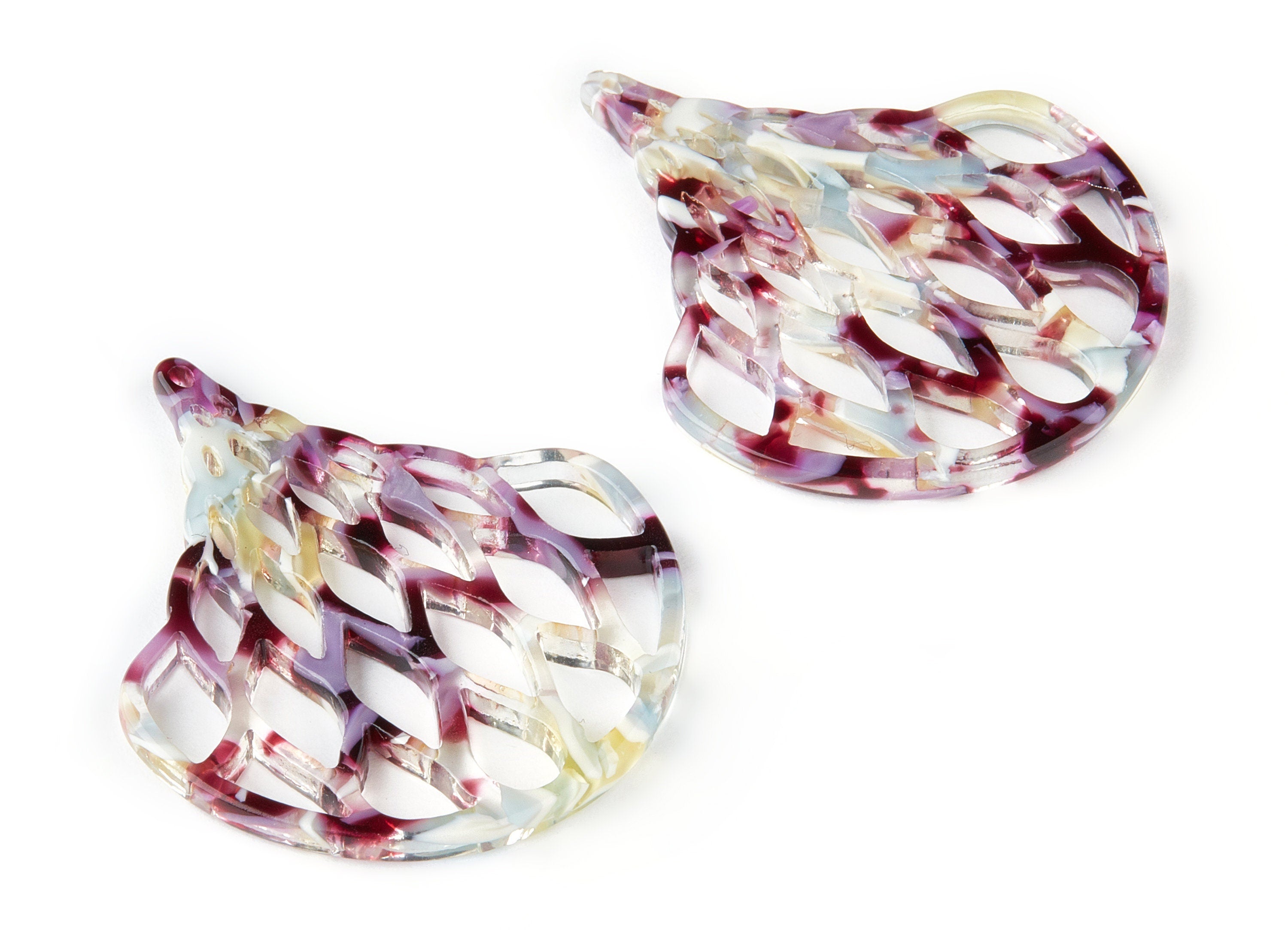 Acetate Fan Charms - Fan Earrings and Pendant - Earring Findings - Jewelry Supplys - Color Code:A211 - 44.06x37.43x2.62mm - AC1512-A211 - DOMEDBAZAAR