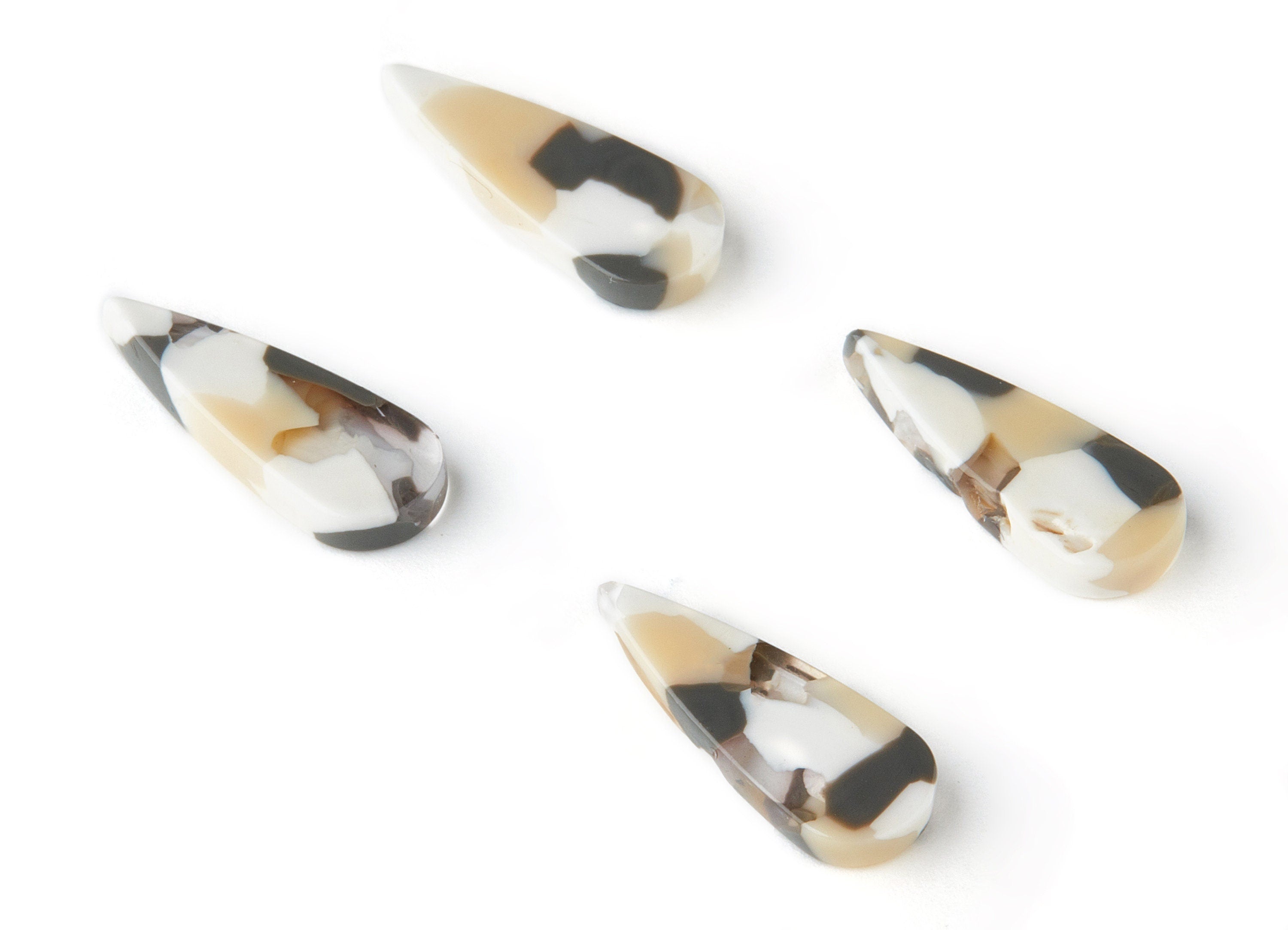 Acetate Drop Charms - Drop Earring and Pendant - No Hole - Earring Findings - Color Code: A210 - 19.63x7.54x2.64mm - AC1503-A210 - DOMEDBAZAAR