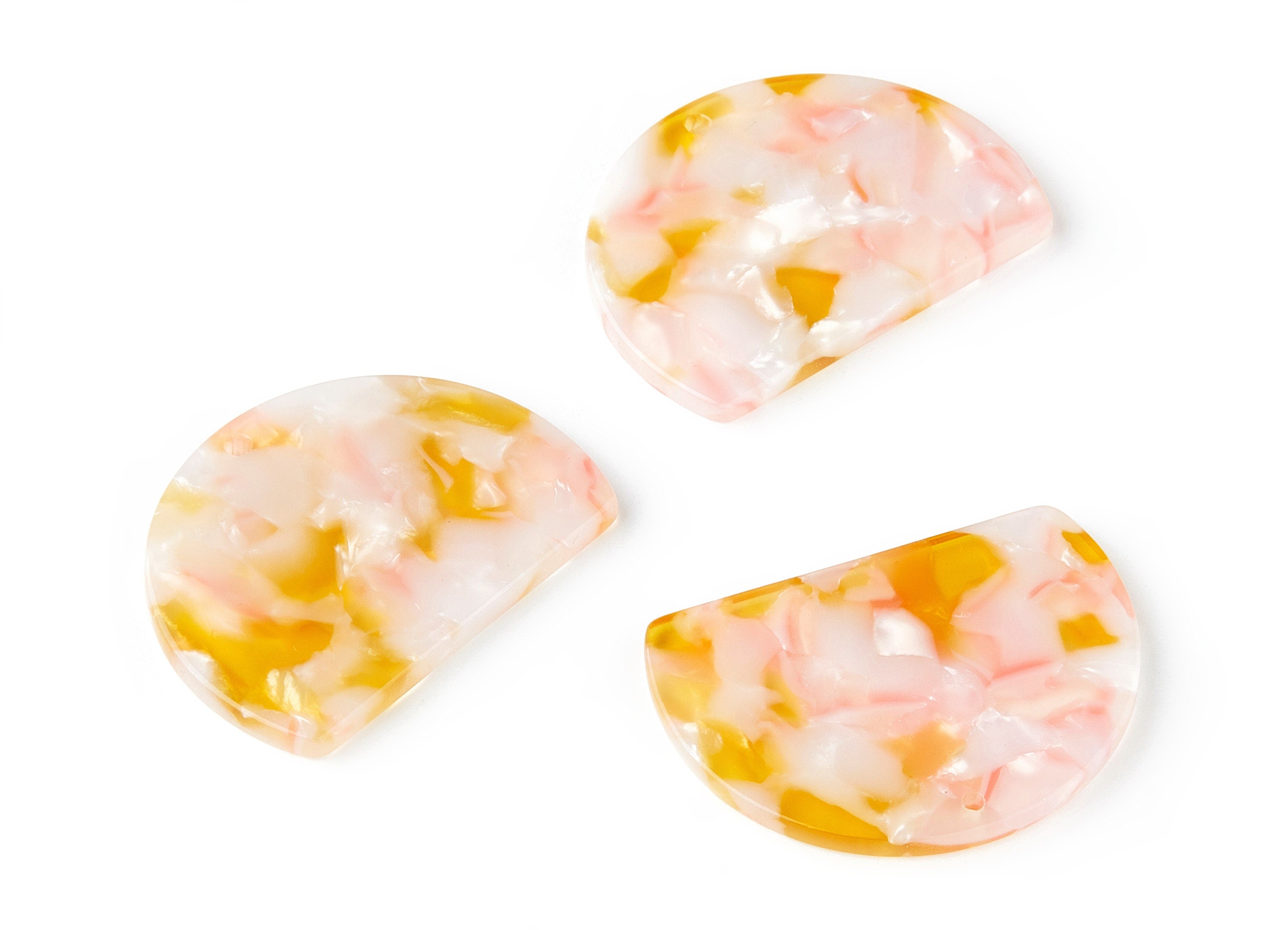 Acetate D Earring Charms - Acrylic D Pendant - Earring Findings - Jewelry Supplies - Color Code:A204 - 34.95x25.65x2.52mm - AC1492-A204 - DOMEDBAZAAR