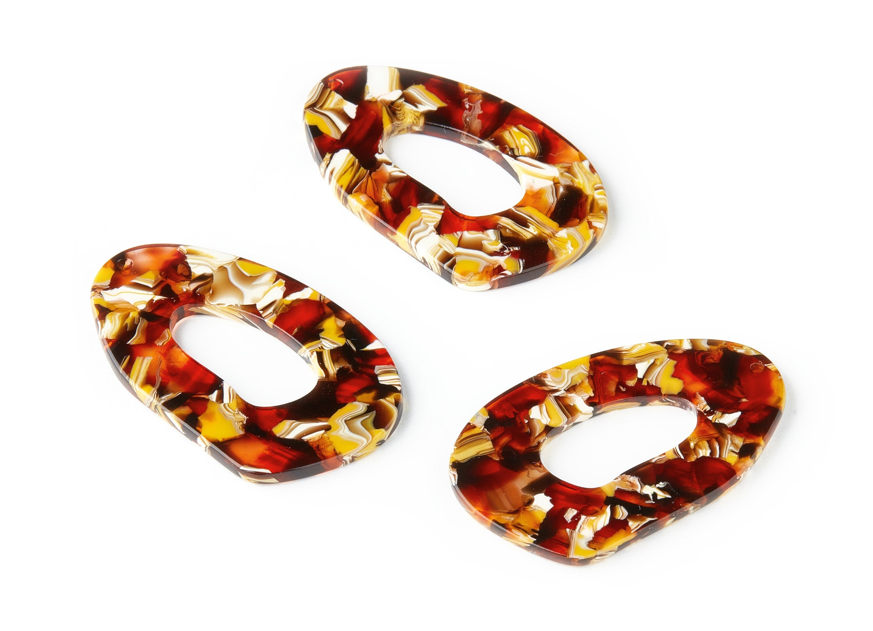 Acetate Oval Charms - Oval Earrings and Pendant - Earring Findings - Jewelry Supplys - Color Code: A213 - 45.6x28.03x5.55mm - AC1508-A213 - DOMEDBAZAAR