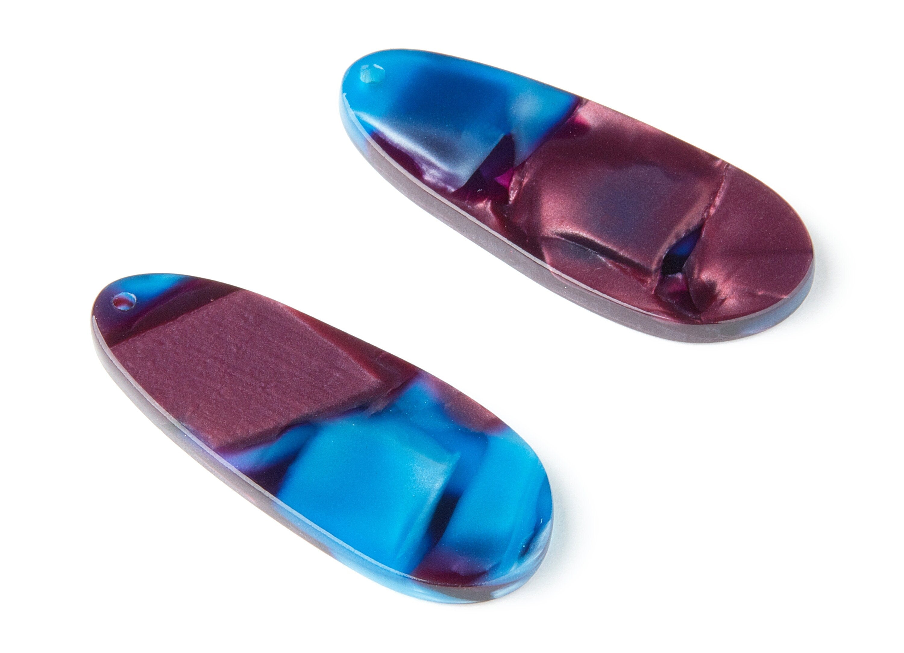 Acetate Oval Charms - Oval Earrings and Pendant - Earring Findings - Jewelry Supplys - Color Code: A217 - 40.01x16.33x2.6mm - AC1519-A217 - DOMEDBAZAAR